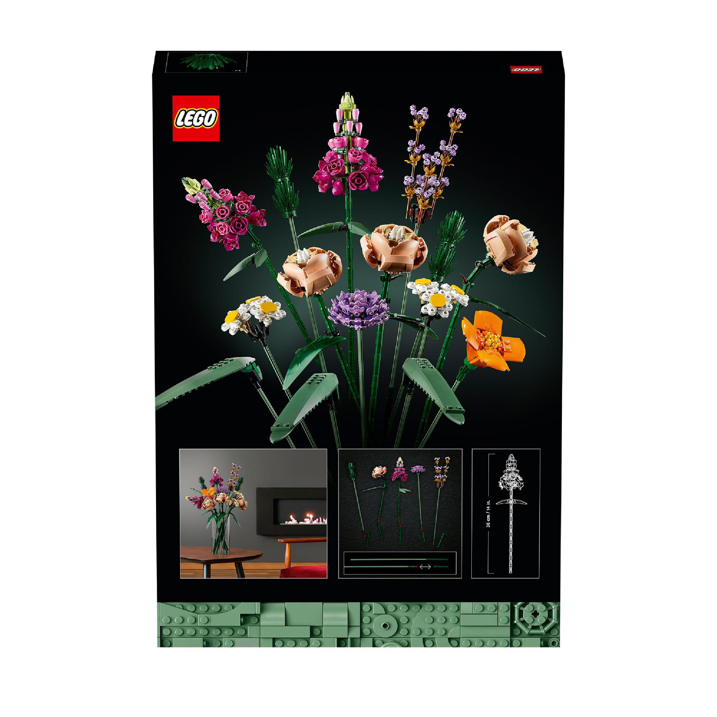 LEGO Icons Bouquet di Fiori, Kit di Modellismo di Piante Artificiali,  Costruzione in Mattoncini, Decorazioni per la Casa, Hobby Creativi per  Adulti
