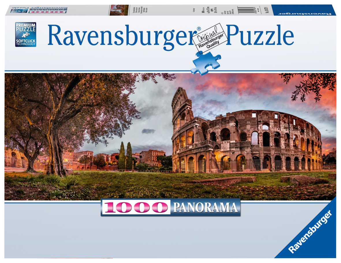 Ravensburger puzzle 1000 pezzi - panorama: colosseo al tramonto - RAVENSBURGER