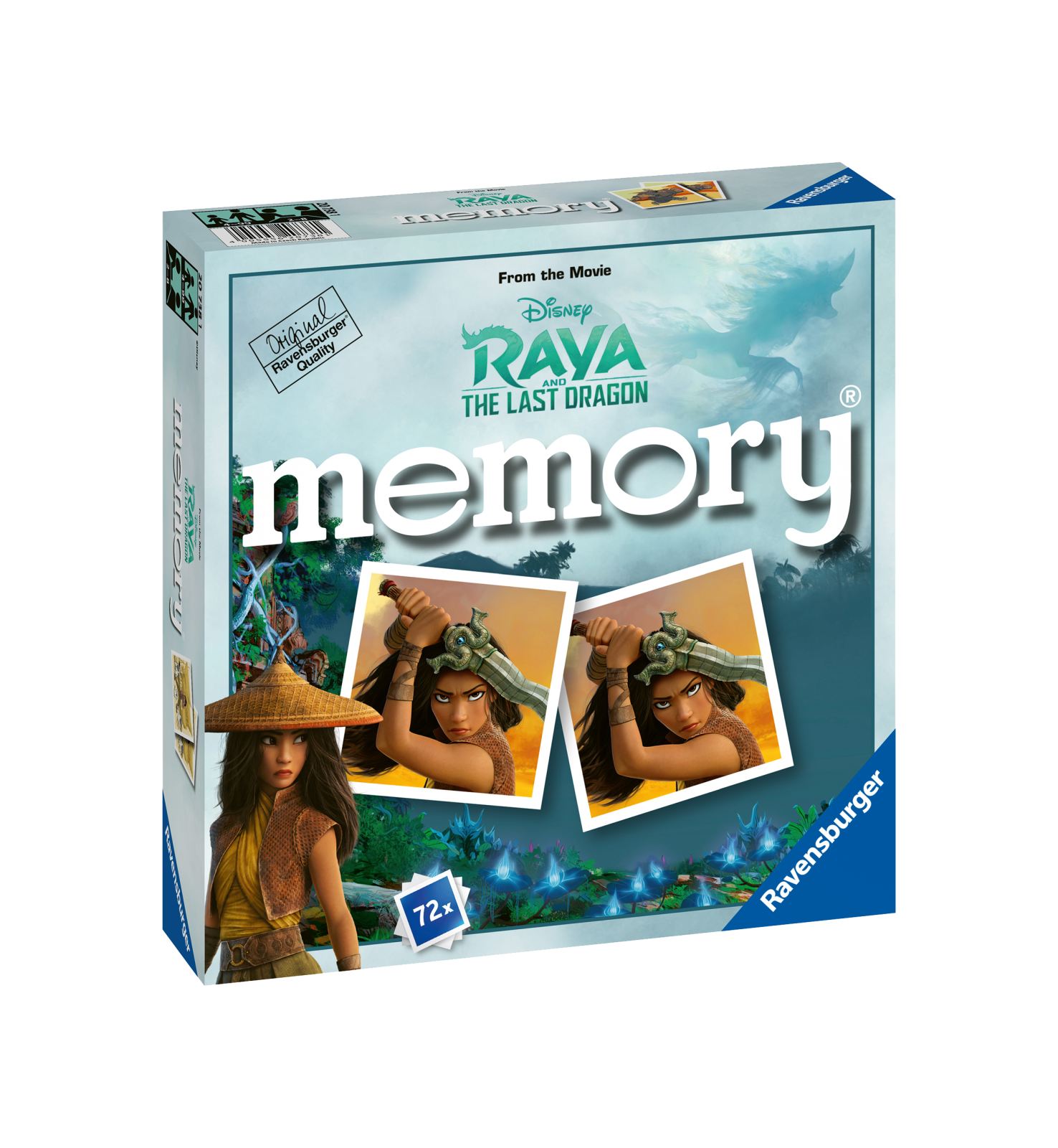 Ravensburger - memory versione raya, 72 tessere, gioco da tavolo, 4+ anni - DISNEY PRINCESS, RAVENSBURGER