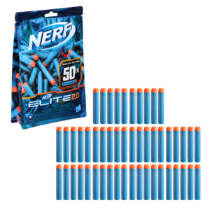 Hasbro nerf elite 2.0 confezione ricarica 50 dardi elite 2.0 ufficiali, compatibile con tutti i blaster nerf elite - NERF