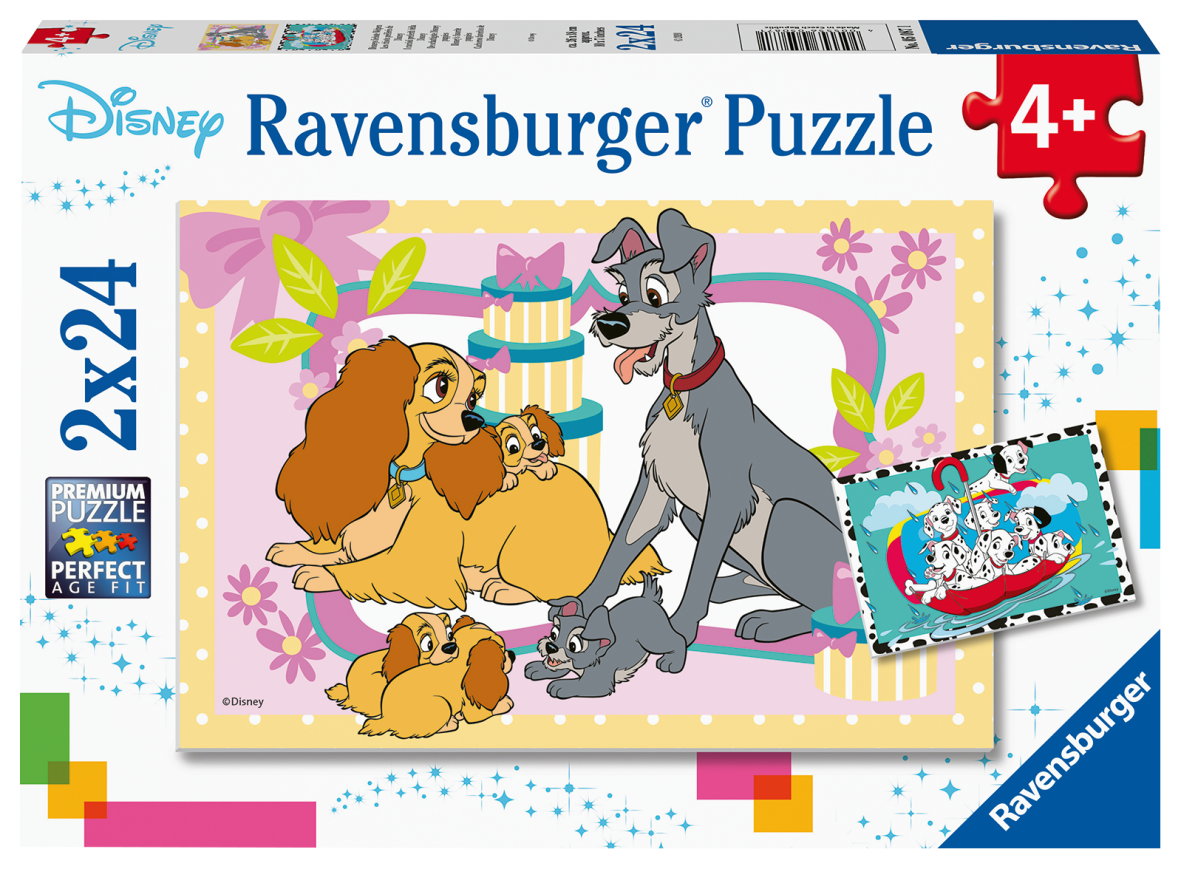Ravensburger 2 puzzle 24 pezzi - i cuccioli preferiti della disney - RAVENSBURGER