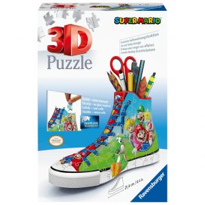 Ravensburger - 3d puzzle portapenne sneaker super mario edition, 108 pezzi, 8+ anni - RAVENSBURGER 3D PUZZLE, Super Mario