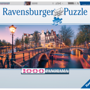 Ravensburger puzzle 1000 pezzi - panorama: una sera ad amsterdam - RAVENSBURGER