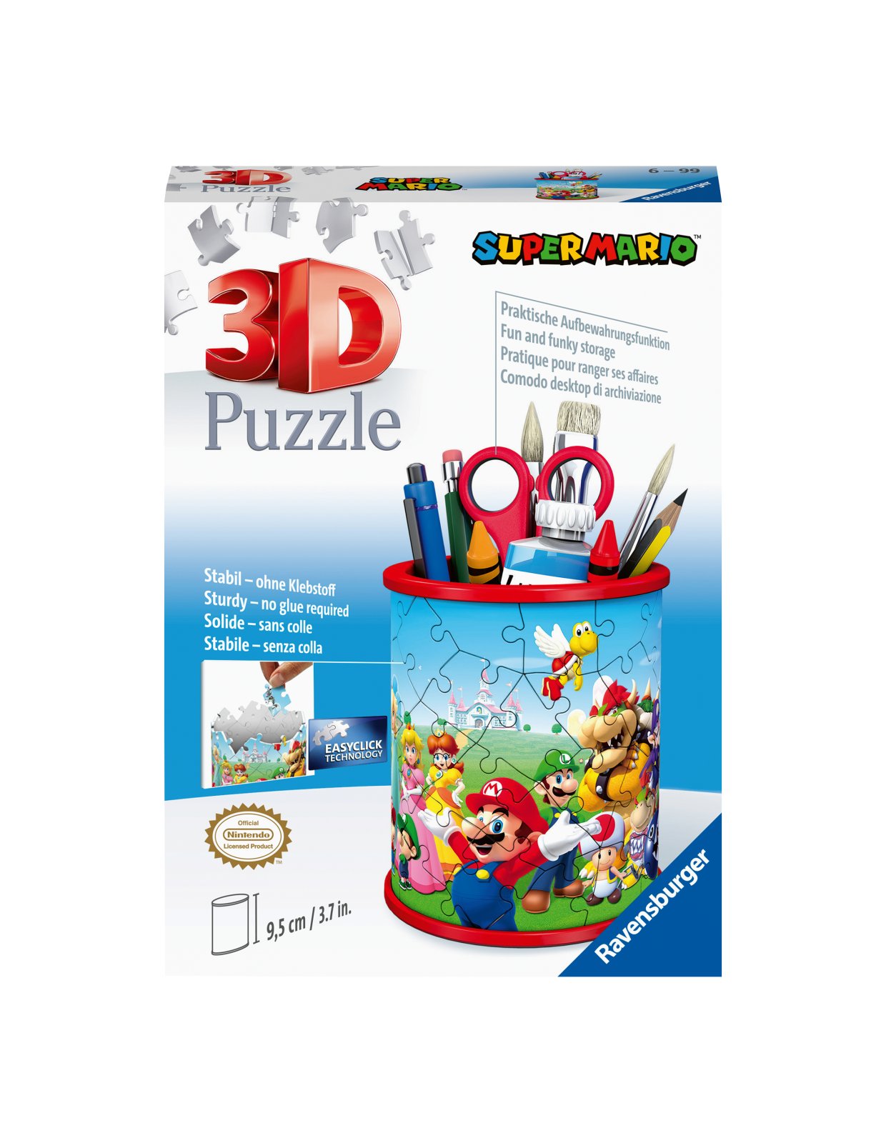Ravensburger - 3d puzzle portapenne super mario, 54 pezzi, 6+ anni - RAVENSBURGER 3D PUZZLE, Super Mario