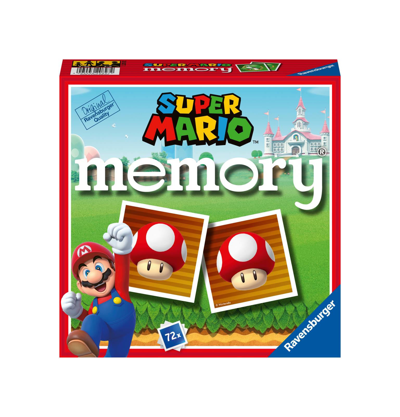 Ravensburger - memory versione super mario, 72 tessere, gioco da tavolo, 4+ anni - RAVENSBURGER, Super Mario