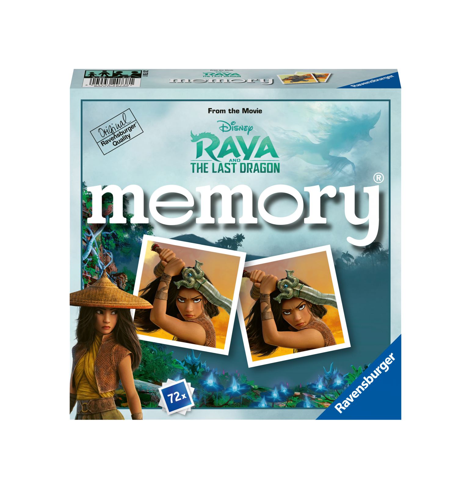 Ravensburger - memory versione raya, 72 tessere, gioco da tavolo, 4+ anni - DISNEY PRINCESS, RAVENSBURGER