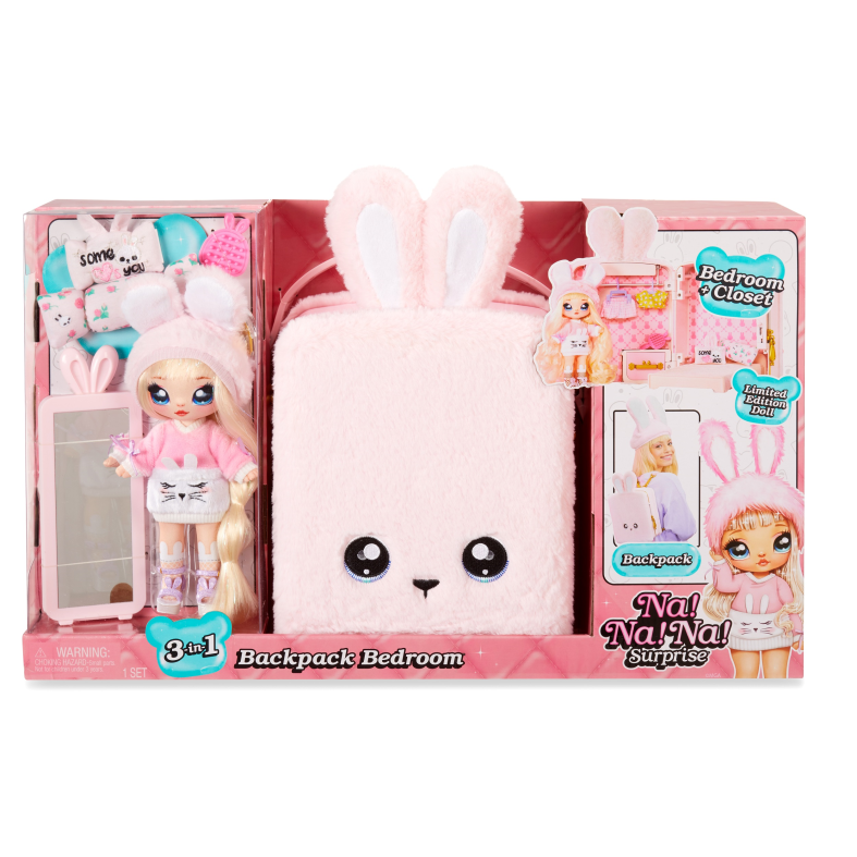Na! na! na! surprise 3-in-1 backpack bedroom playset - pink bunny - NA! NA! NA! SURPRISE