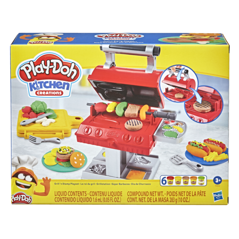 Hasbro play-doh kitchen creations barbecue, per bambini dai 3 anni in su, con 6 colori atossici - PLAY-DOH