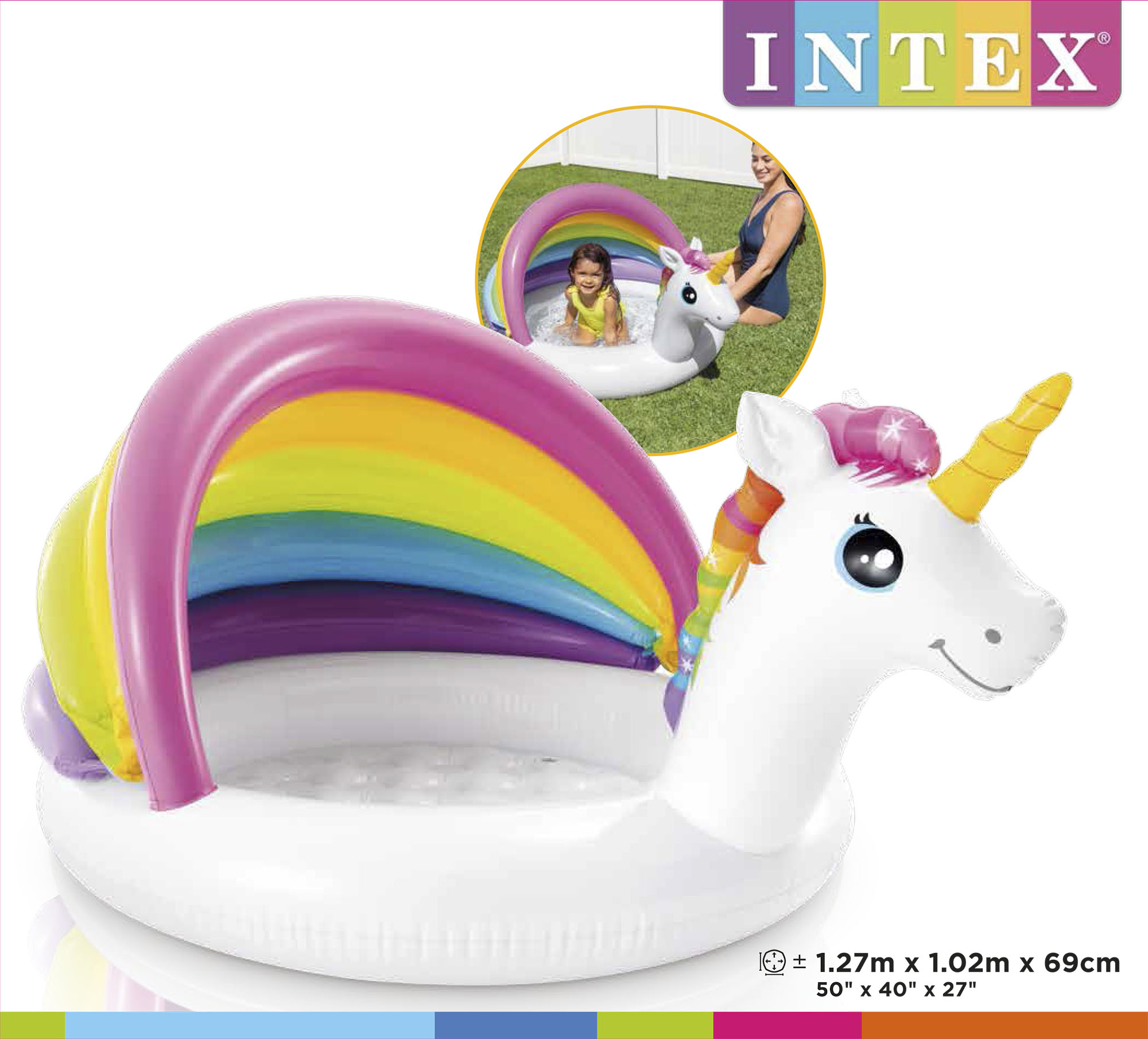 Piscina baby pool unicorno cm 127x102x69 - INTEX