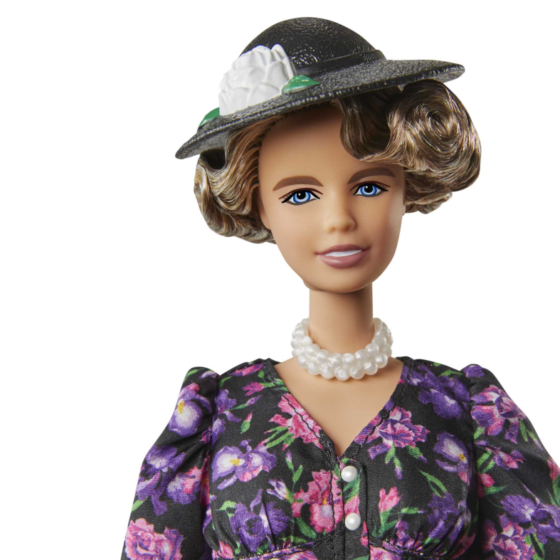 Barbie -inspiring women bambola ispirata a eleanor roosevelt, da collezione con piedistallo e certificato di autenticità, giocattolo per bambini 6+ anni - Barbie