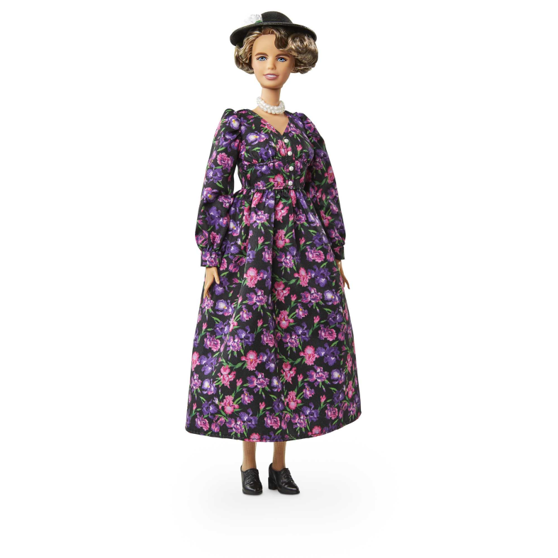 Barbie -inspiring women bambola ispirata a eleanor roosevelt, da collezione con piedistallo e certificato di autenticità, giocattolo per bambini 6+ anni - Barbie