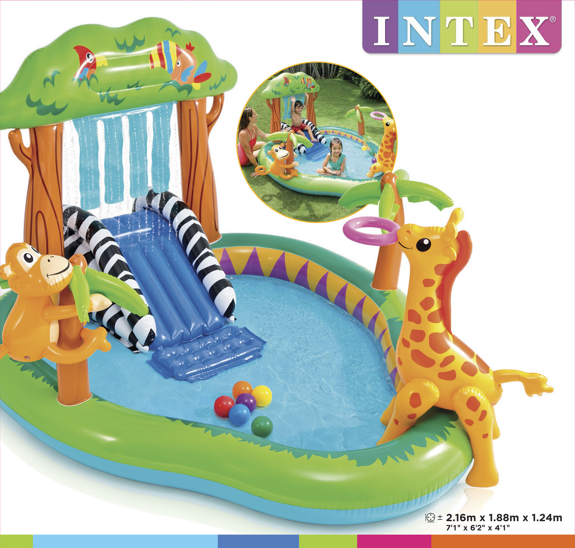 Play center giungla 216x188x124 cm - INTEX