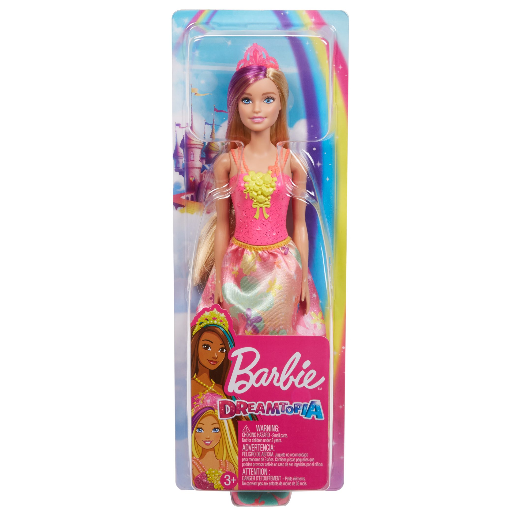 Barbie - dreamtopia bambola principessa bionda con ciocca viola, 30.5 cm, giocattolo per bambini 3+ anni - Barbie