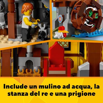 Lego creator 3 in 1 castello medievale, torre e mercato con catapulta e drago giocattolo, include 3 minifigure, 31120 - LEGO CREATOR, Lego