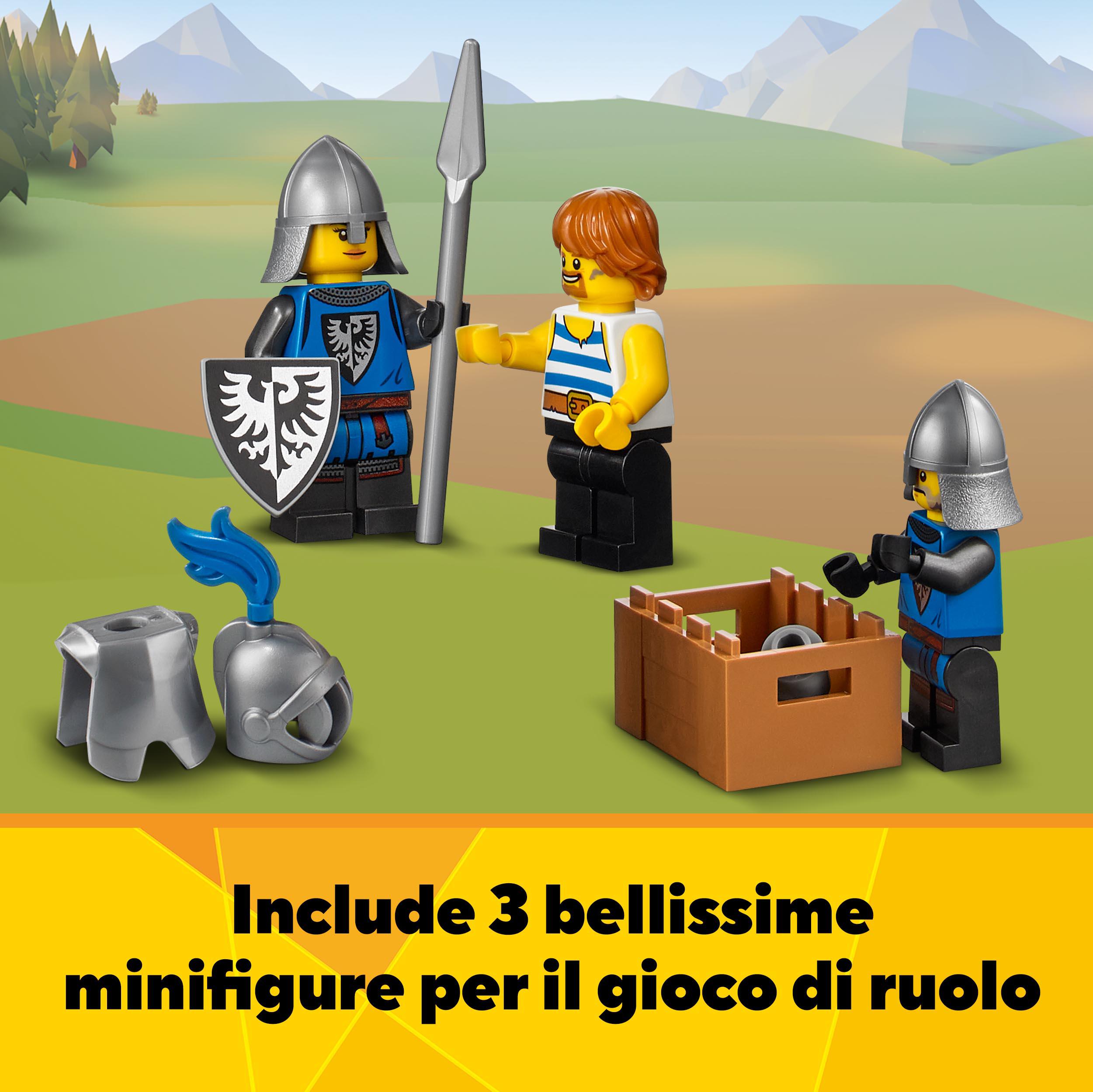 Lego creator 3 in 1 castello medievale, torre e mercato con catapulta e drago giocattolo, include 3 minifigure, 31120 - LEGO CREATOR, Lego