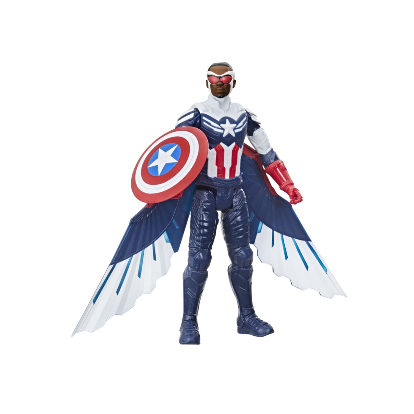Avengers - captain america falcon edition (action figure titan hero da 30 cm, per bambini dai 4 anni in su) - Avengers