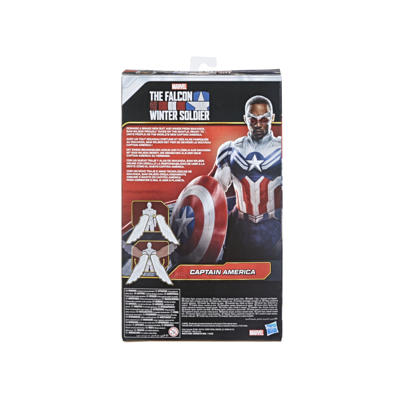 Avengers - captain america falcon edition (action figure titan hero da 30 cm, per bambini dai 4 anni in su) - Avengers