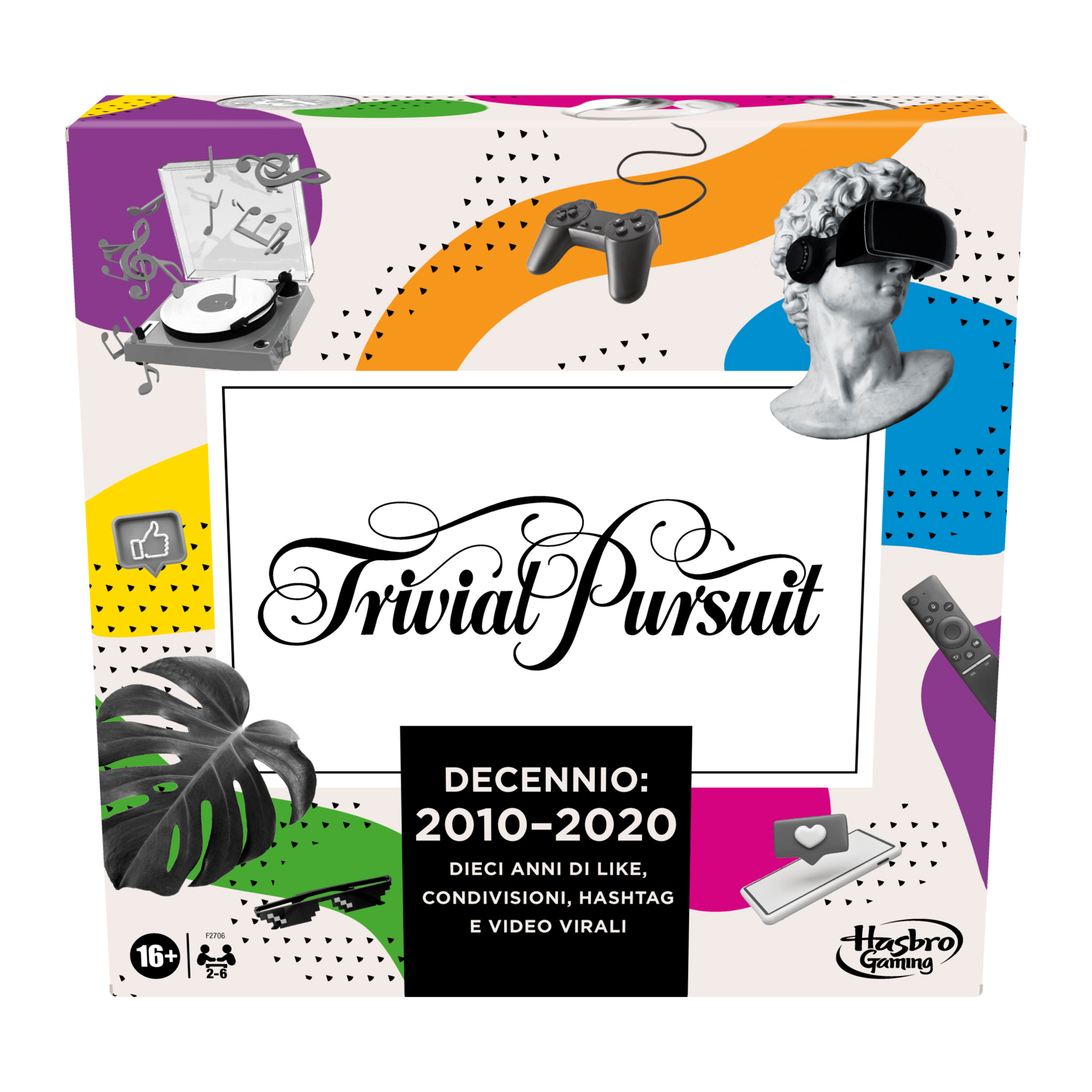 Hasbro trivial pursuit decennio: 2010 - 2020, gioco da tavolo per adulti e adolescenti, gioco di domande e risposte su cultura popolare da 2 a 6 giocatori, dai 16 anni in su - HASBRO GAMING