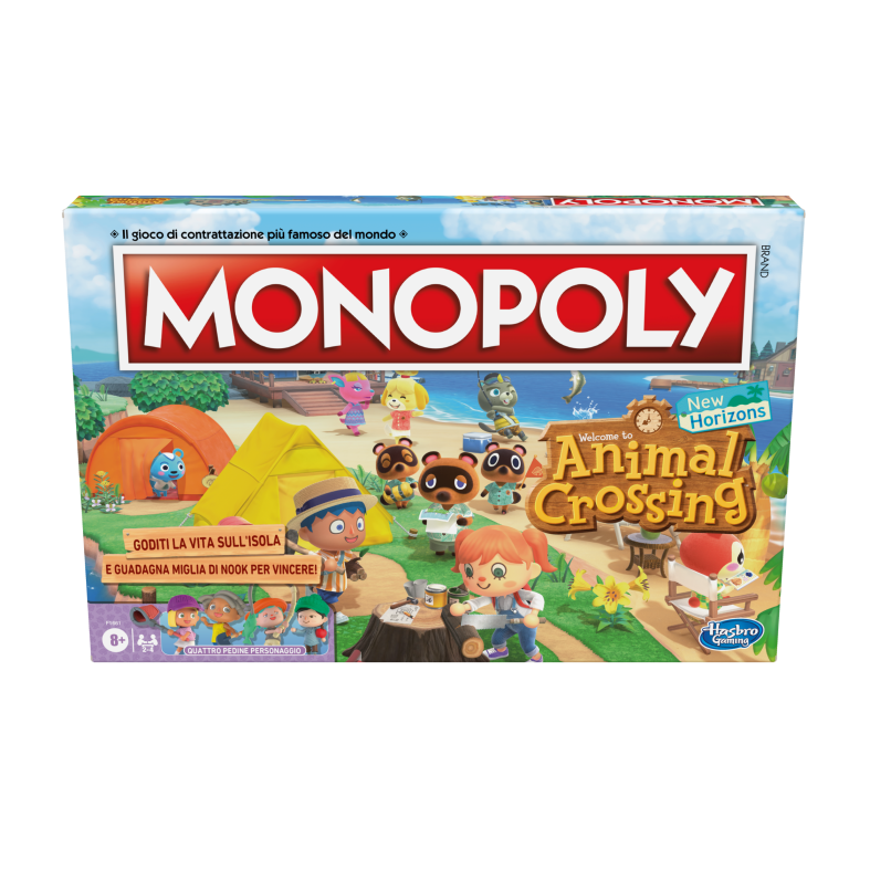 Hasbro monopoly - animal crossing: new horizons, divertente gioco da tavolo per bambini dagli 8 anni in su, da 2 a 4 giocatori - MONOPOLY
