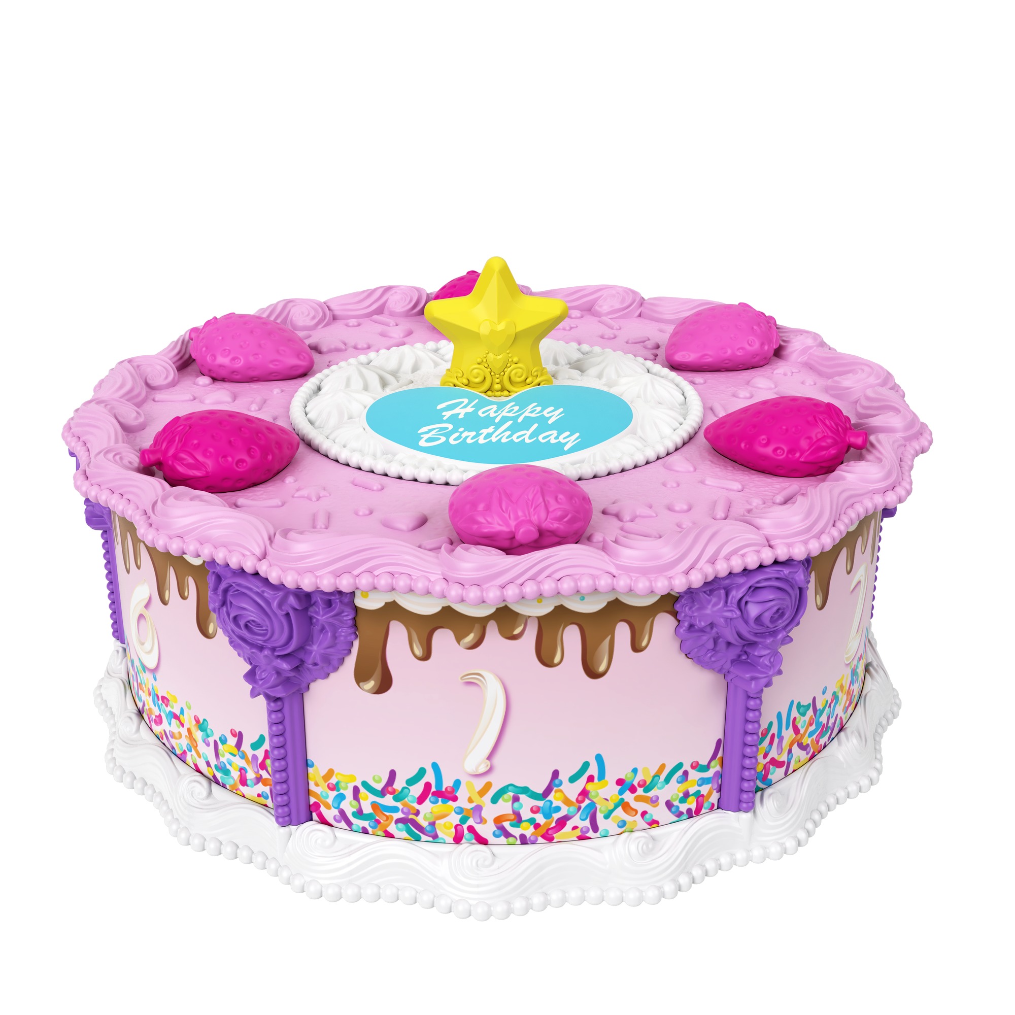 ​polly pocket - torta delle sorprese, per il compleanno con 7 aree di gioco e 25 sorprese; per bambini 4+ anni - Polly Pocket