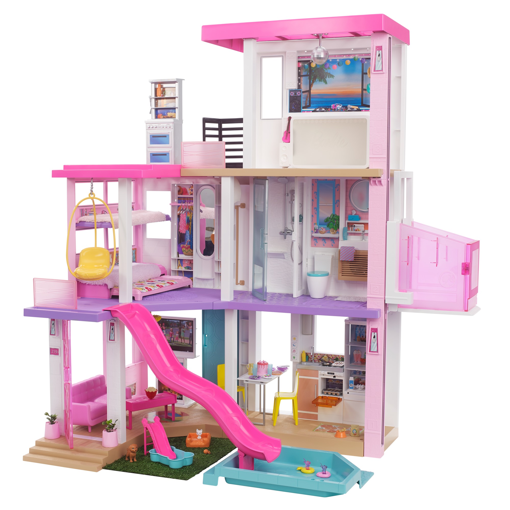 Barbie - ​casa dei sogni a 3 piani ed oltre 75 accessori inclusi; per bambini 3+ anni - Barbie