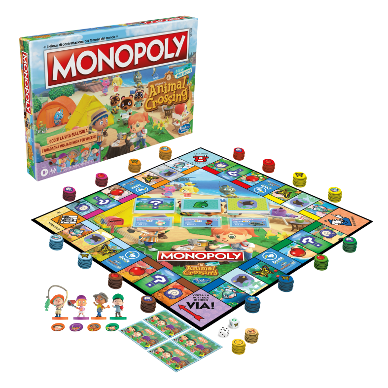 Hasbro monopoly - animal crossing: new horizons, divertente gioco da tavolo per bambini dagli 8 anni in su, da 2 a 4 giocatori - MONOPOLY