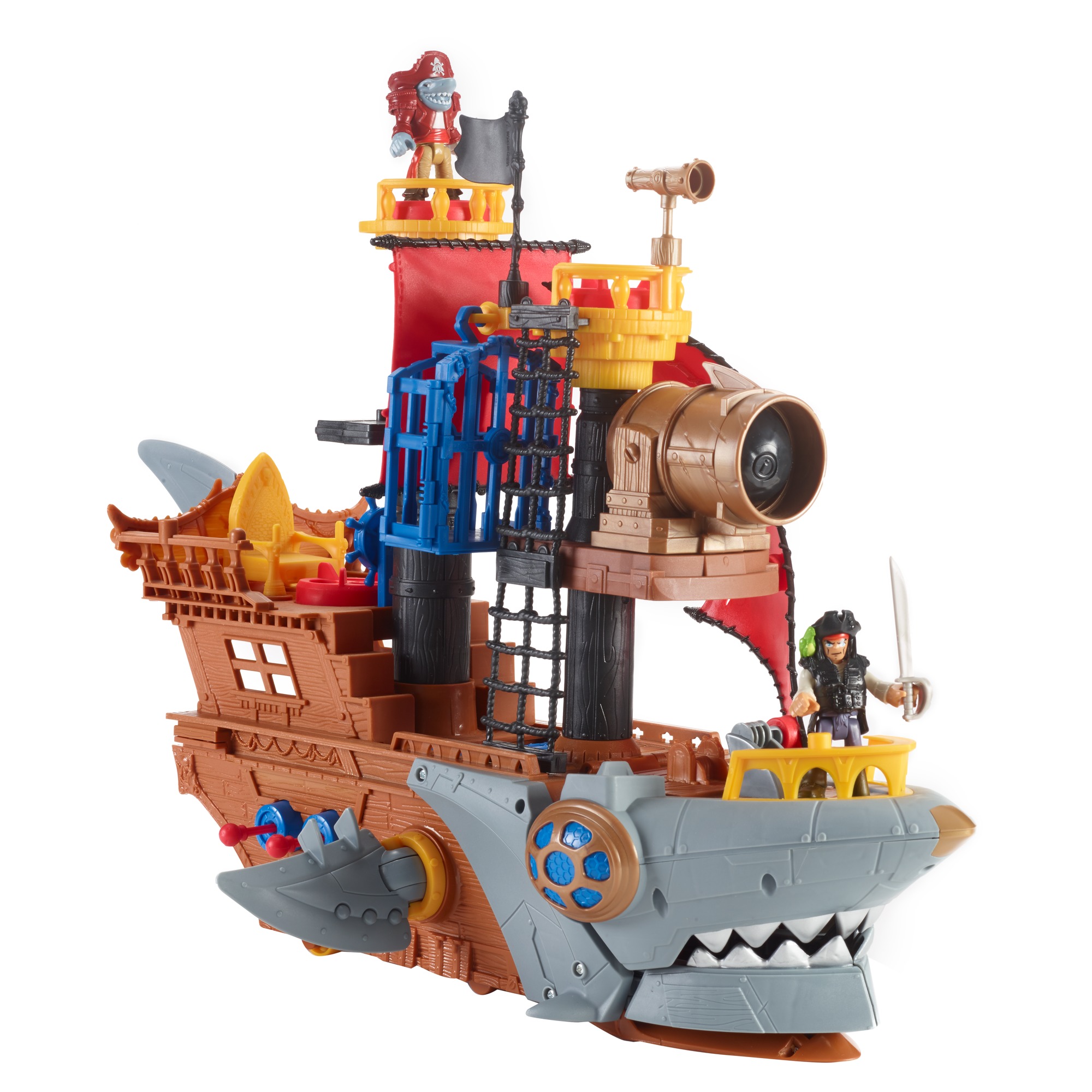 Imaginext - il galeone dei pirati a forma di squalo con mini personaggi e accessori inclusi - IMAGINEXT