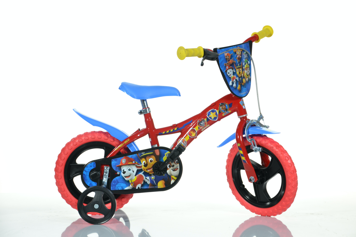 Bicicletta per bambini 12" paw patrol - telaio in acciaio, ruote in gomma gonfiabili, stabilizzatori di serie e freno anteriore - ideale per bambini di altezza 87-100cm, 3-5 anni - Paw Patrol