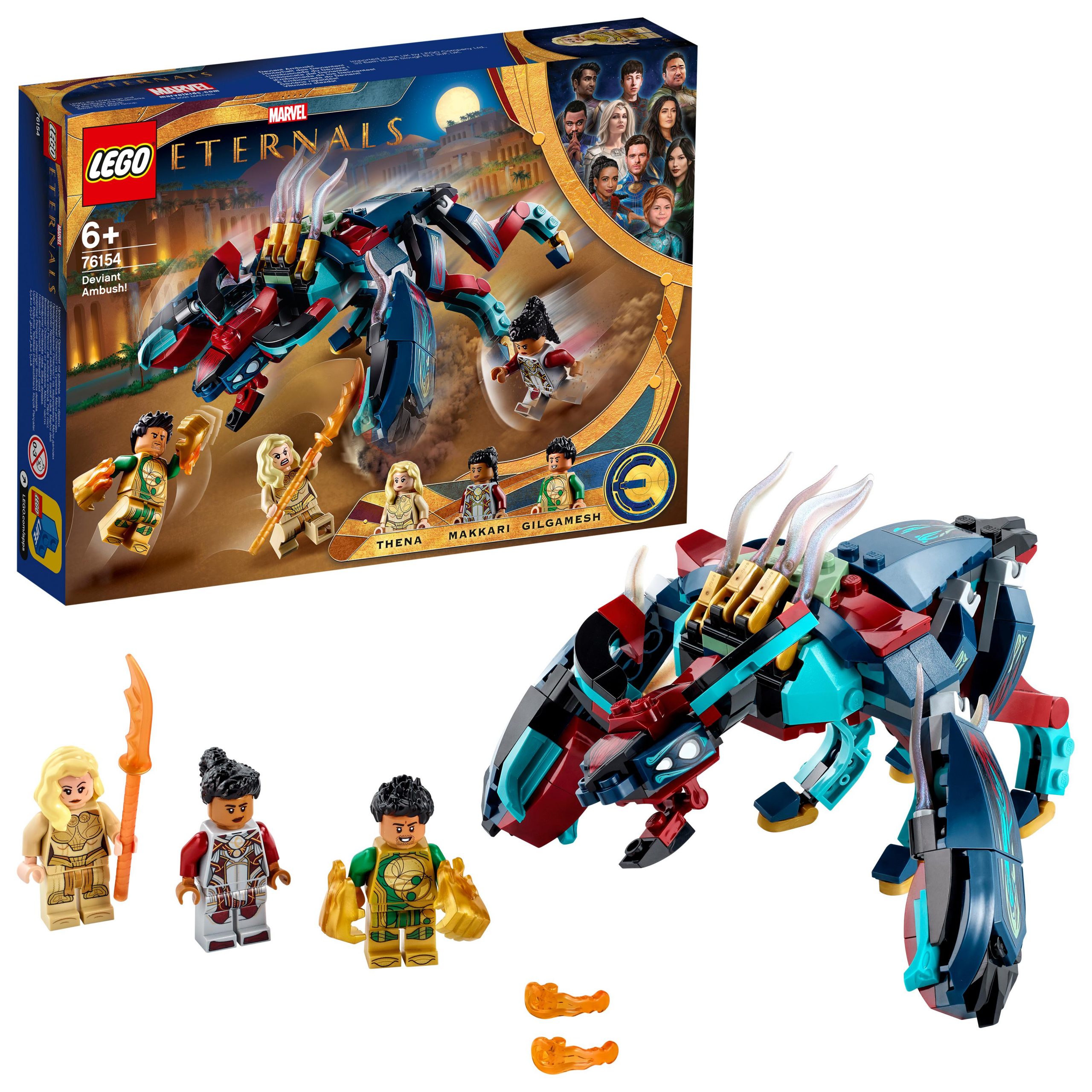 Lego marvel l'imboscata del deviant!,  minifigure supereroi, giocattoli bambini 6 anni o più, idea regalo, 76154 - LEGO SUPER HEROES, Lego