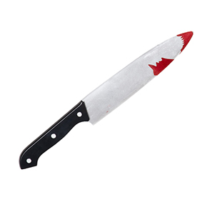 Coltello in plastica con sangue da 30 cm per halloween - accessorio spaventoso per outfit - 