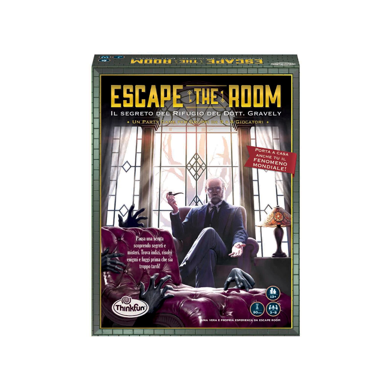Thinkfun - escape the room "il mistero del rifugio del dott.gravely", gioco da tavolo, da 3 a 8 giocatori, 13+ anni - RAVENSBURGER