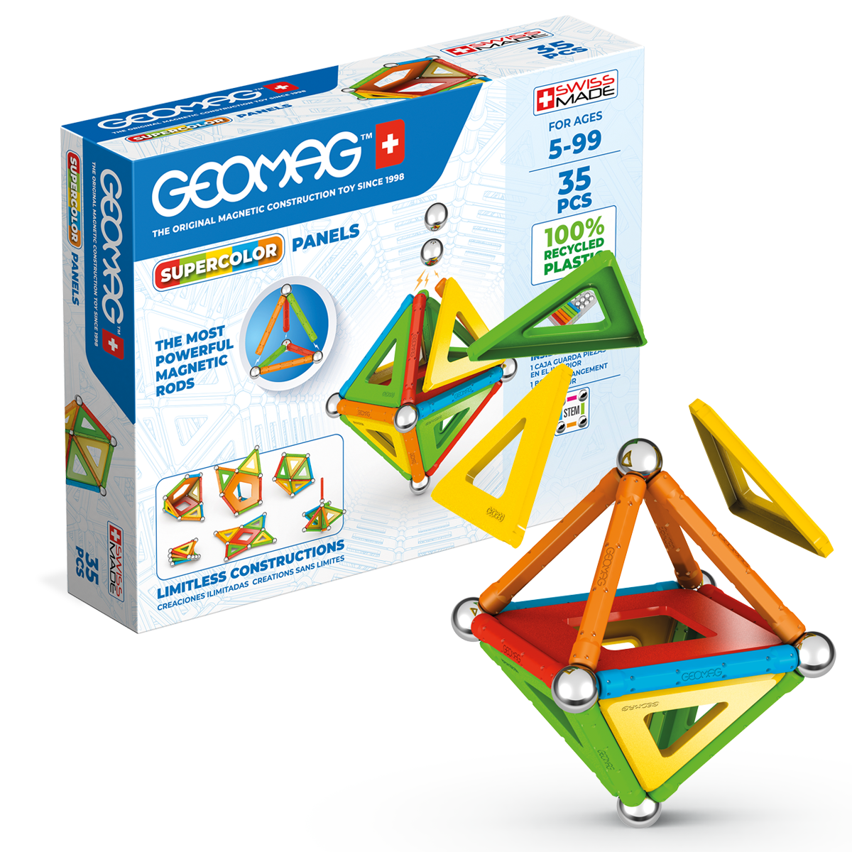 Geomag Supercolor Recycled Magnetic Set - 35 Pieces