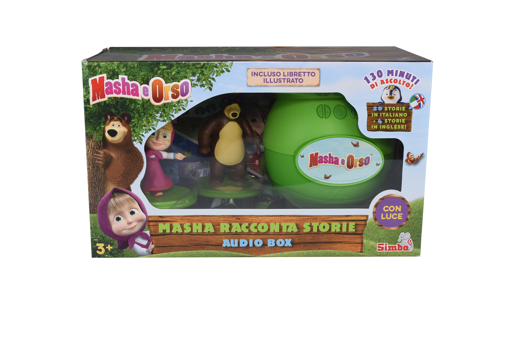 MASHA RACCONTA STORIE - AUDIBLE BOX INCLUSE 24 STORIE - 130 MINUTI - Toys  Center
