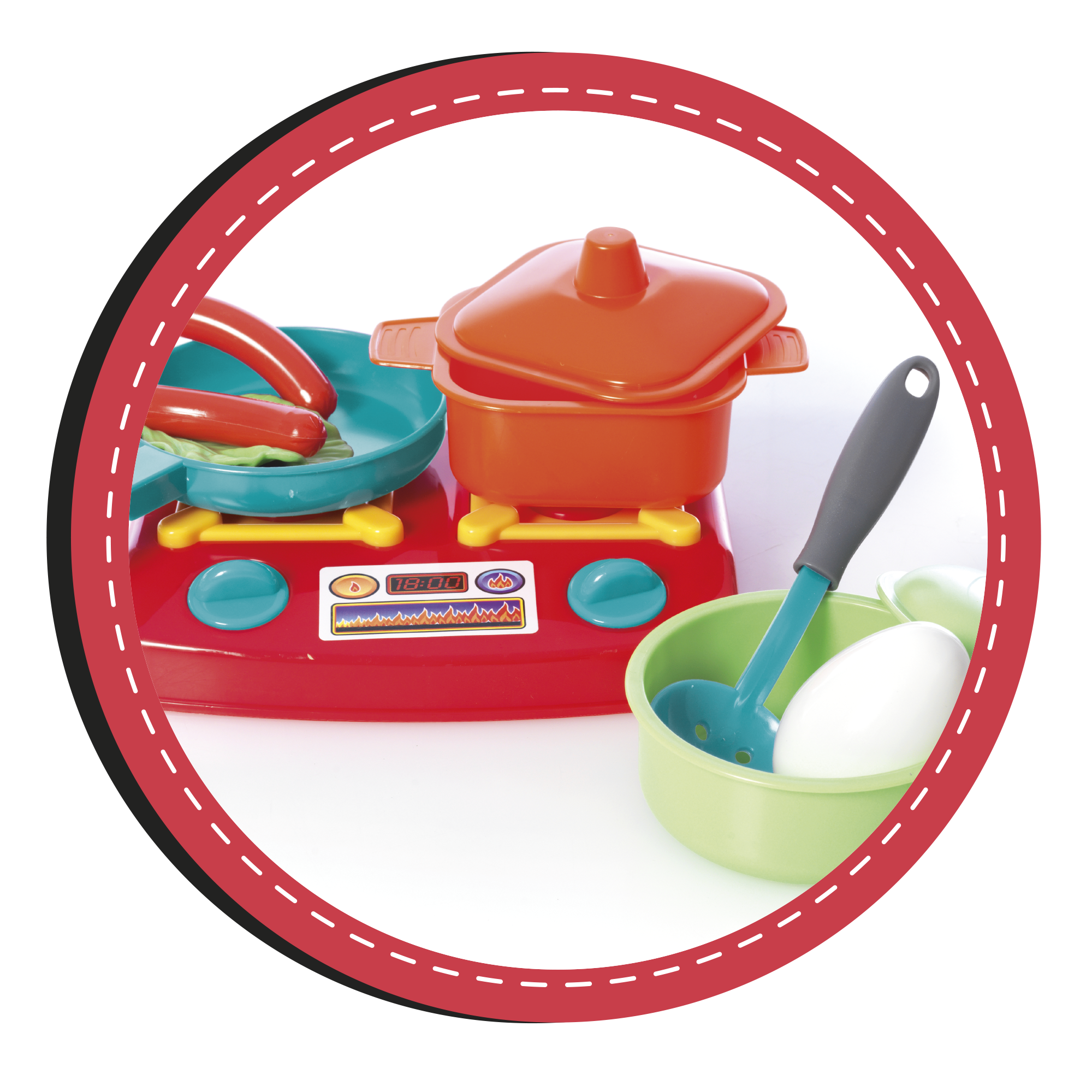 Set fornelli con alimenti e accessori - Toys Center