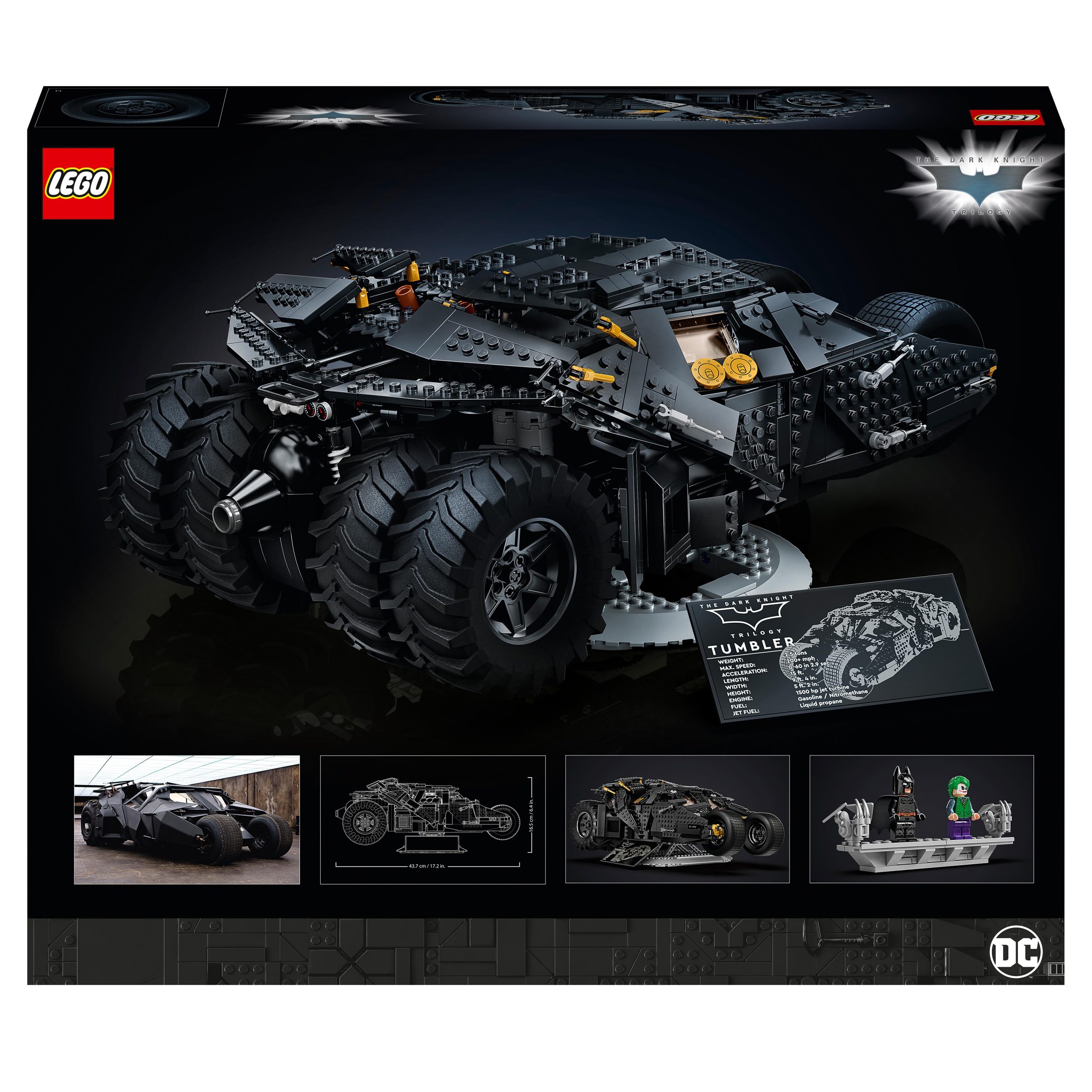 Lego dc batman batmobile tumbler, modellismo auto da costruire per adulti, idea regalo, 76240 - BATMAN, DC COMICS, Lego