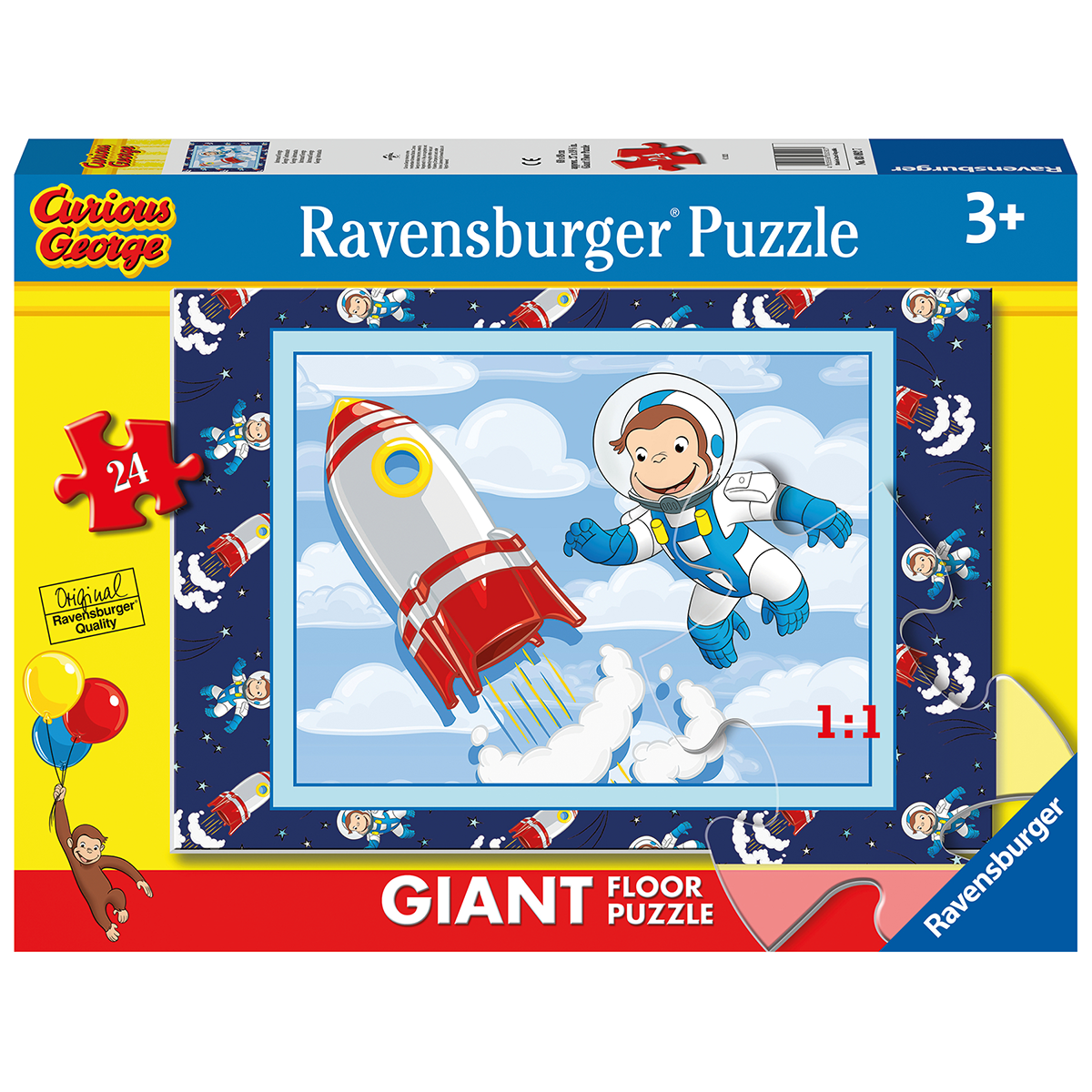 Ravensburger puzzle 24 pezzi giant - george - CURIOSO COME GEORGE, RAVENSBURGER