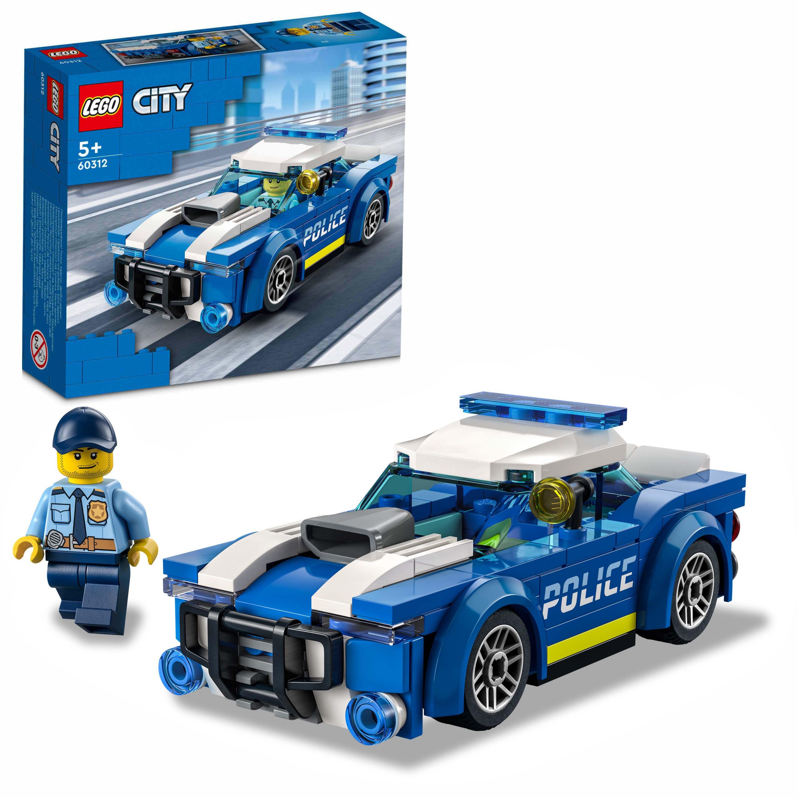 Lego city police auto della polizia, set di costruzione con minifigure e macchina  giocattolo per bambini di 5+ anni, 60312 - Toys Center