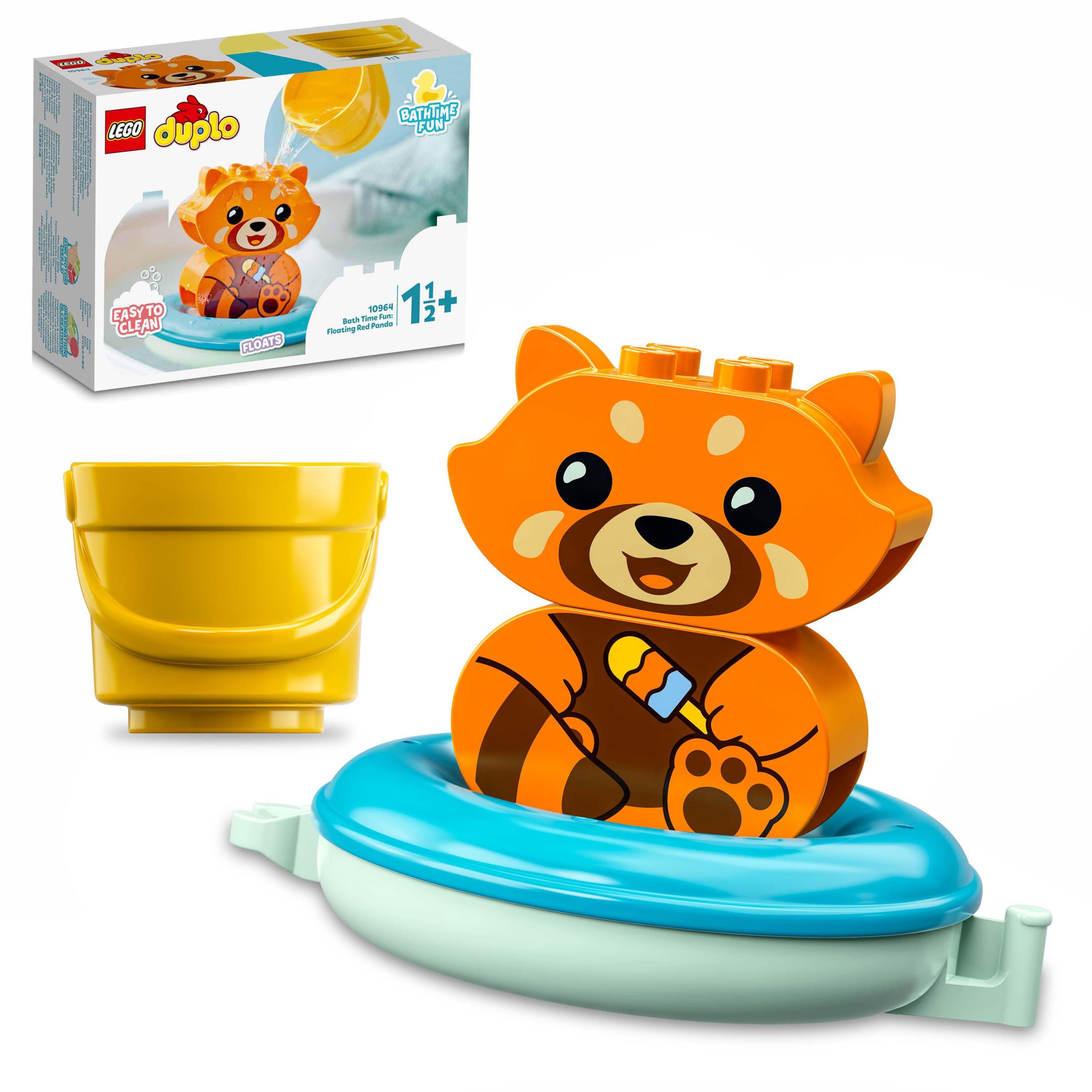 Lego duplo ora del bagnetto: panda rosso galleggiante, giochi per vasca da bagno, per bambini da 1 anno e 1/2, 10964 - LEGO DUPLO, Lego