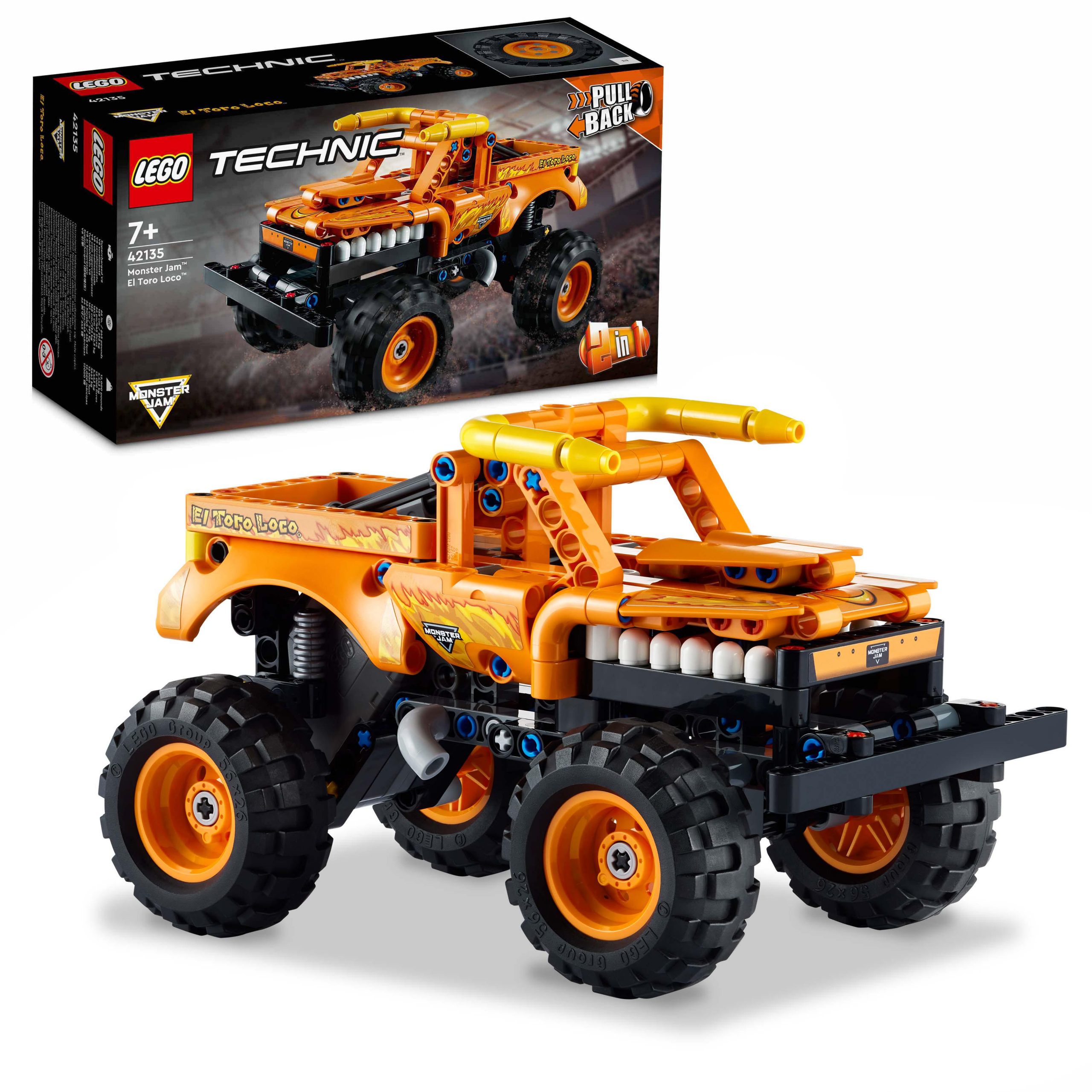 Lego technic monster jam el toro loco, set 2 in 1 camion e macchina  giocattolo, per bambini di 7+ anni, 42135 - Toys Center