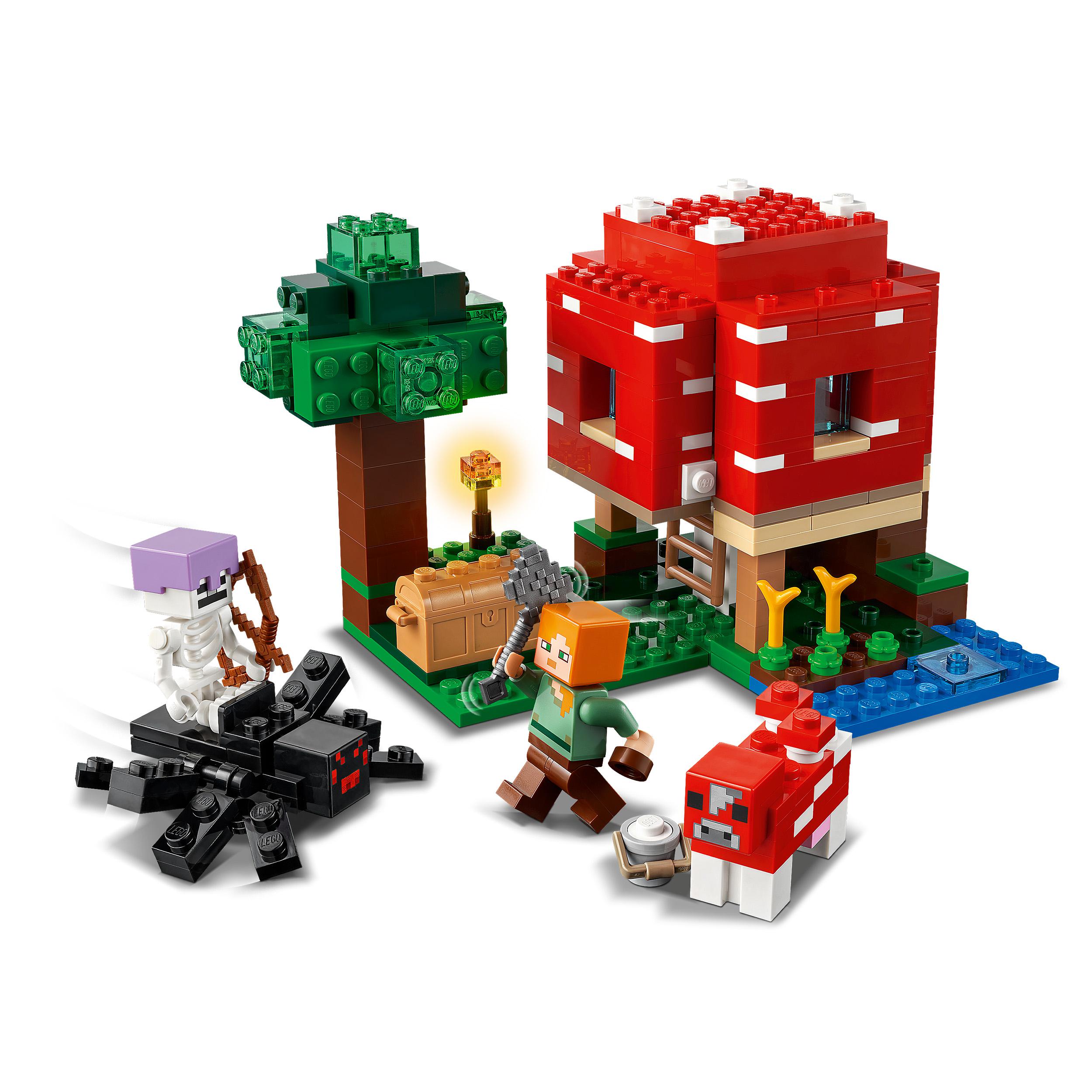 Lego minecraft la casa dei funghi, giocattoli per bambini di 8+ anni, idea  regalo con il personaggio di alex, 21179 - Toys Center