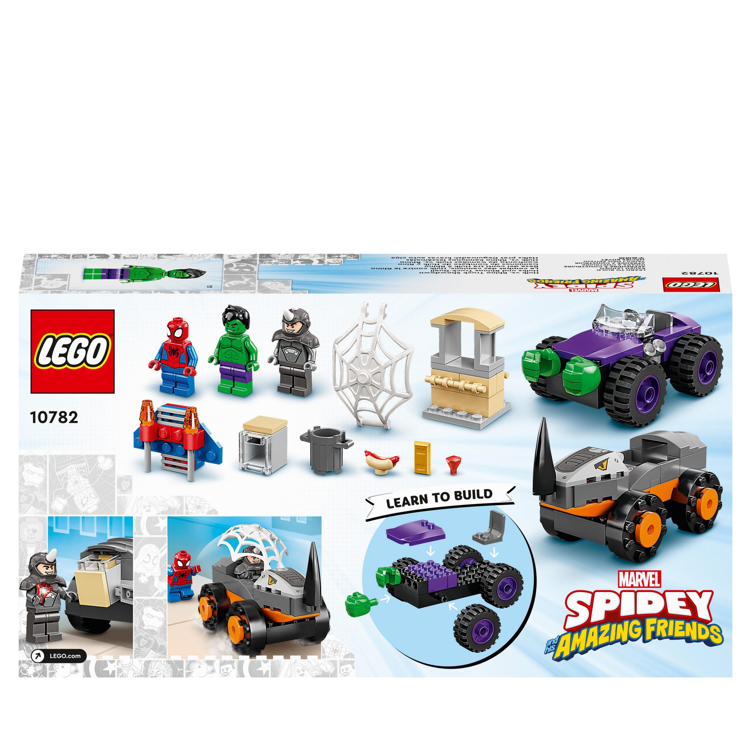 Lego marvel spidey e i suoi fantastici amici resa dei conti tra hulk e rhino, monster truck, giocattolo per bambini 4+, 10782 - LEGO SPIDERMAN, LEGO SUPER HEROES, SPIDEY, Lego, Spiderman