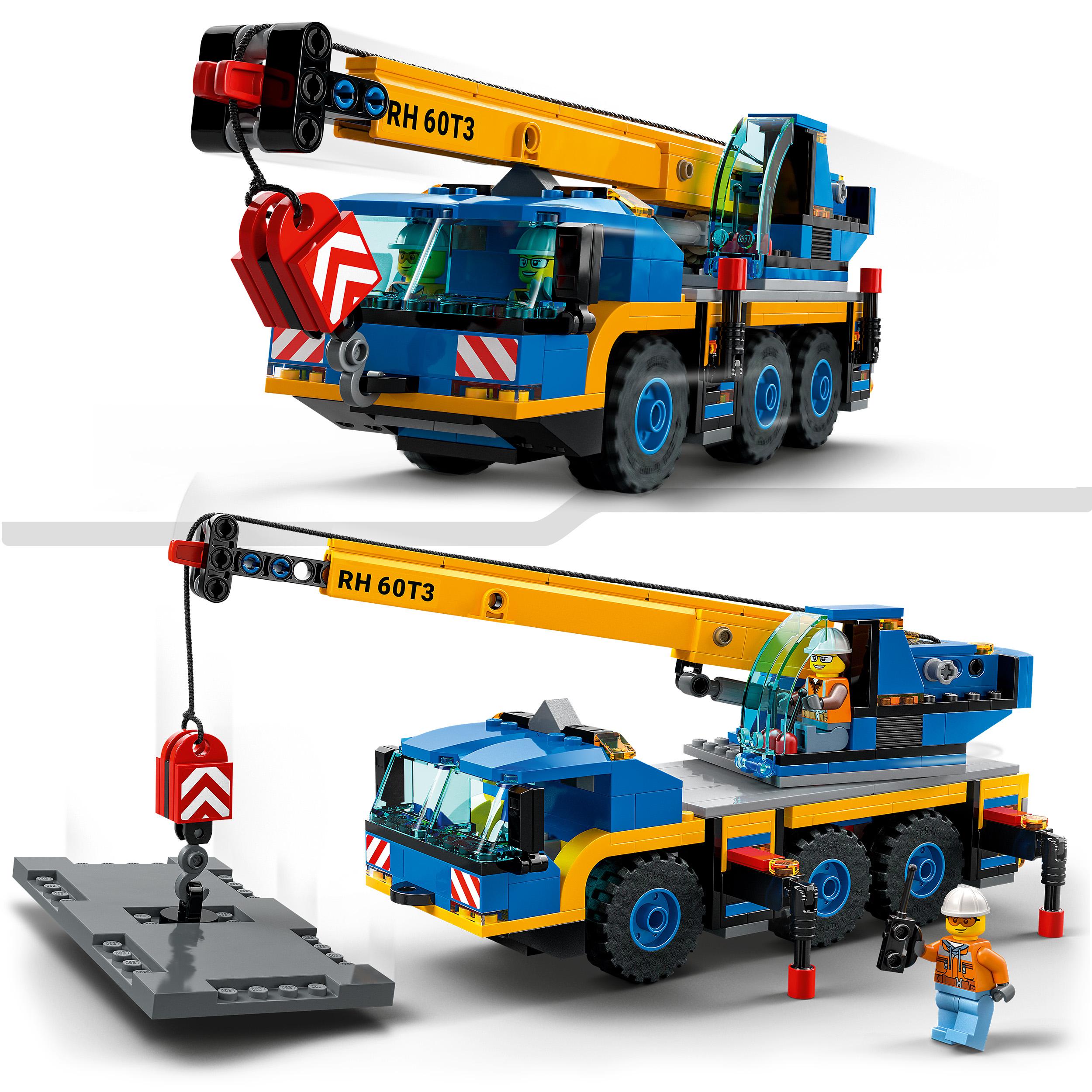 Lego city great vehicles gru mobile, veicoli da cantiere, camion giocattolo, giochi per bambini dai 7 anni in su, 60324 - LEGO CITY, Lego
