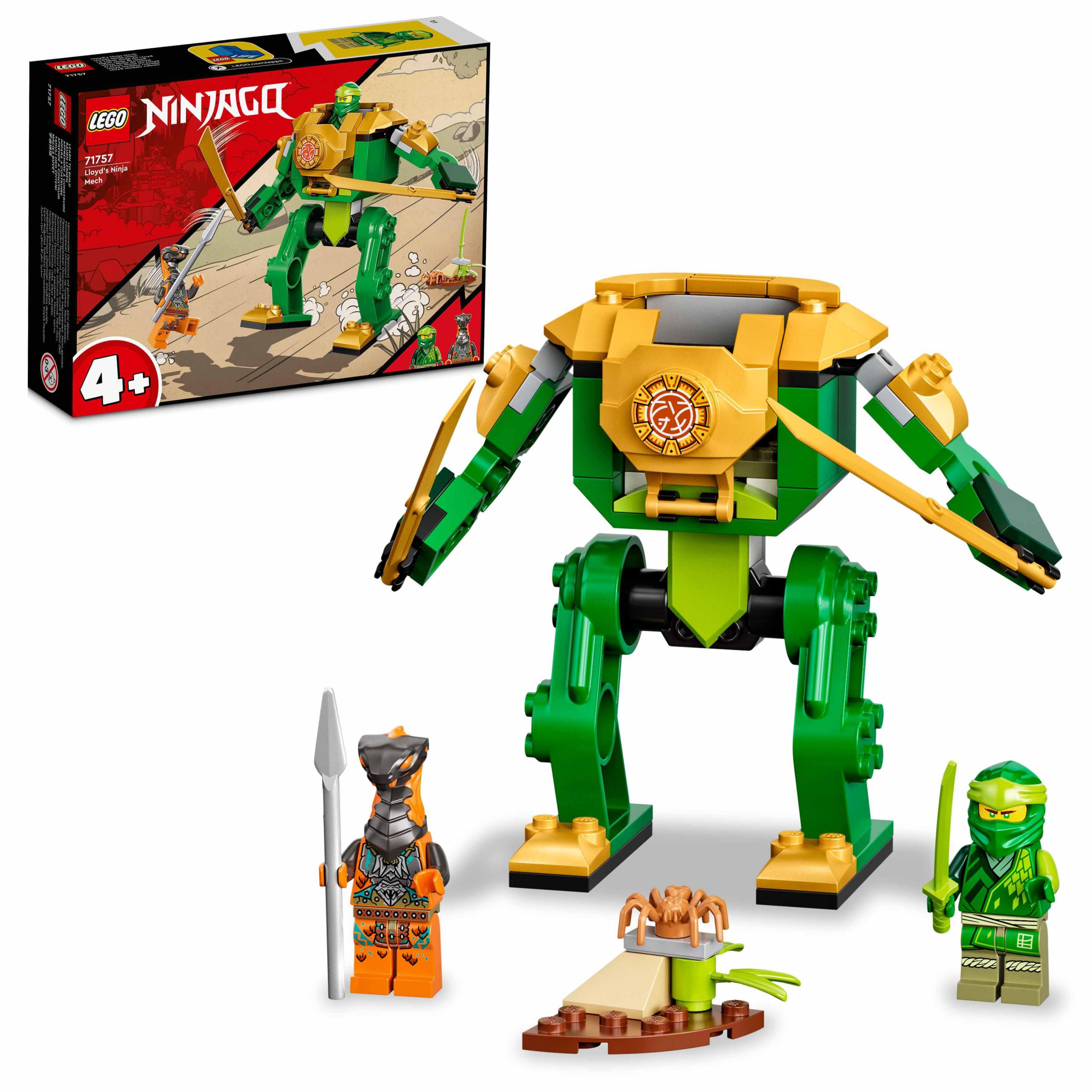 Lego ninjago mech ninja di lloyd, set per bambini dai 4 anni in su, con giocattolo snodabile e guerriero serpente, 71757 - LEGO NINJAGO, Lego