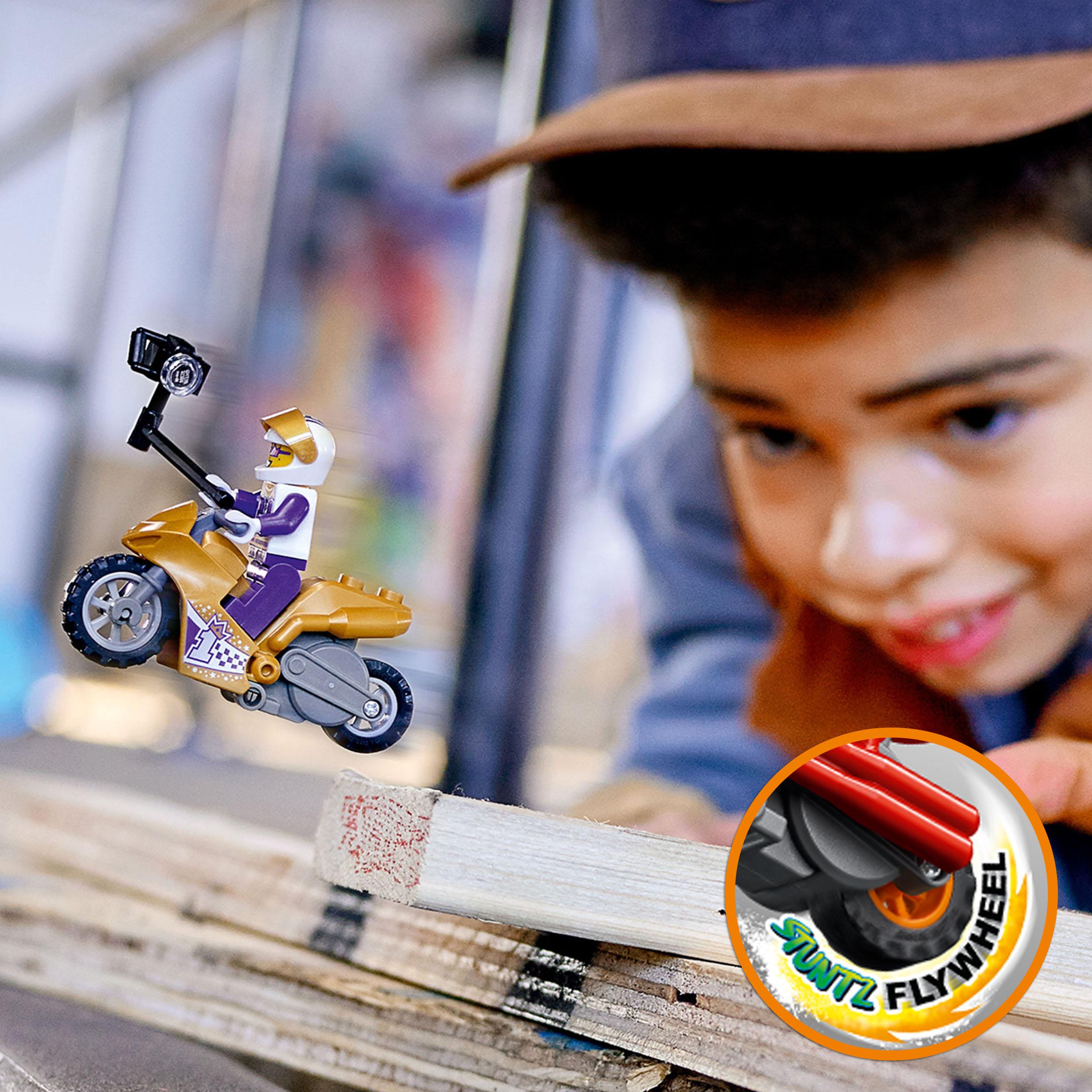 Lego city stuntz stunt bike dei selfie, moto giocattolo con funzione “carica e vai”, idea regalo per bambini dai 5 anni, 60309 - LEGO CITY, LEGO CITY STUNTZ, Lego