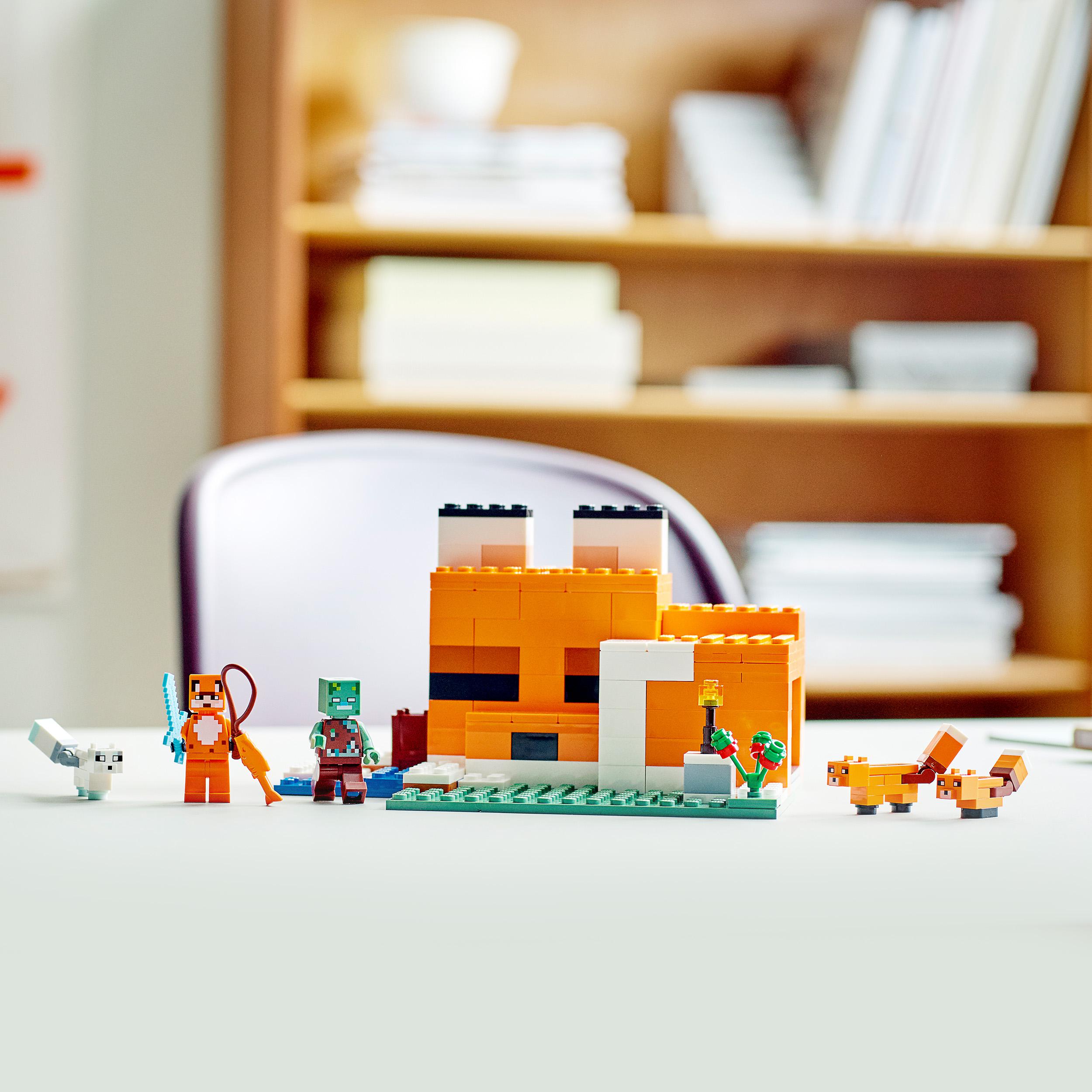 Lego minecraft il capanno della volpe, mattoncini da costruzione, set con zombie e animali, giochi per bambini 8+ anni, 21178 - MINECRAFT, Lego