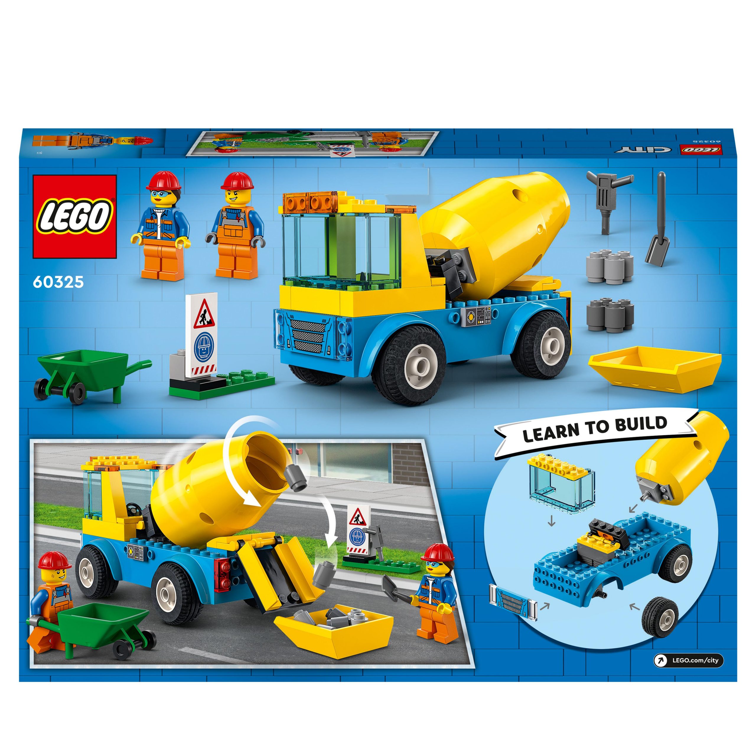 Lego city great vehicles autobetoniera, camion giocattolo, giochi