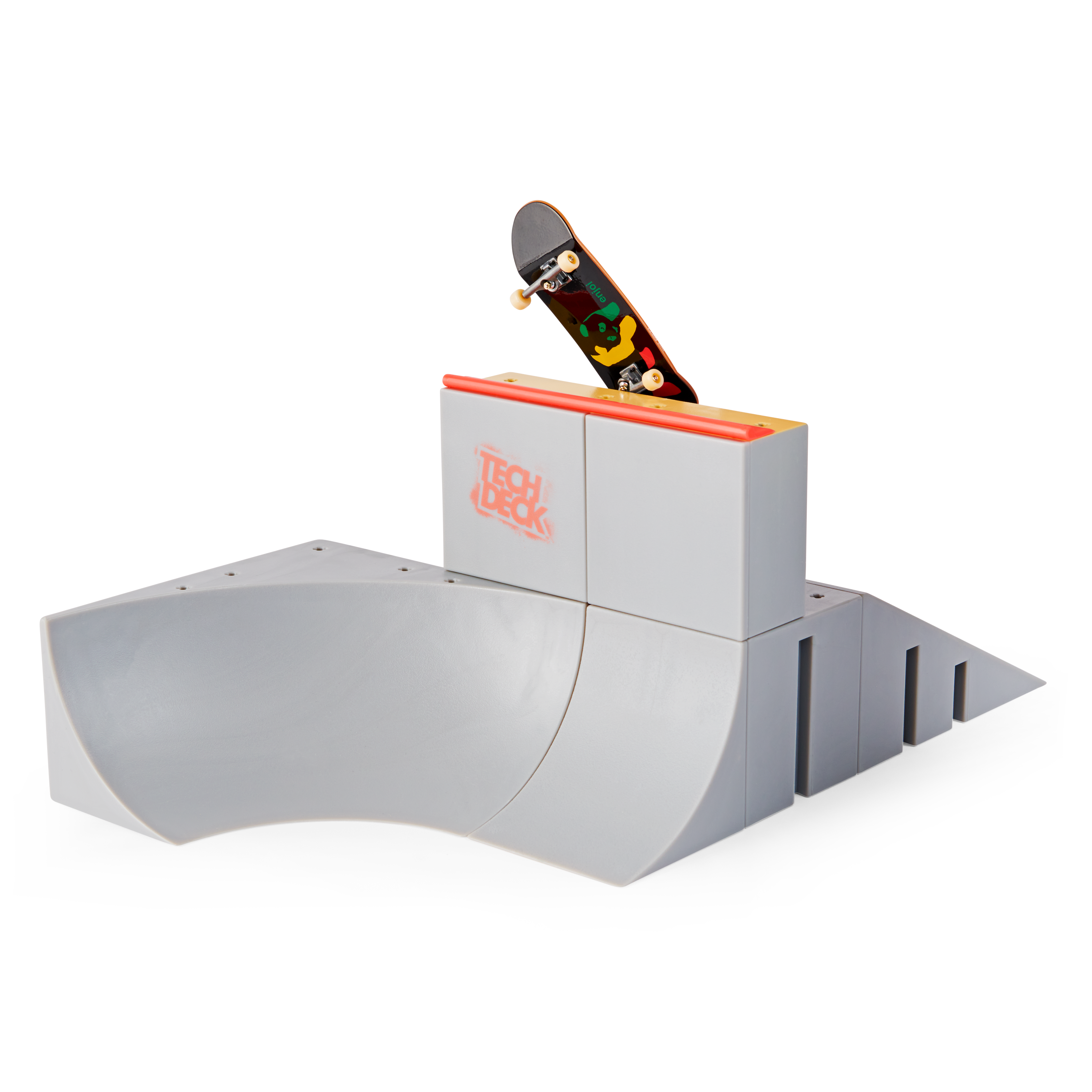 Tech deck, rampa jump n' grind starter kit con tecnologia x-connect, personalizzabile e modulabile, mini skate esclusivo, per bambini dai 6 anni in su - 