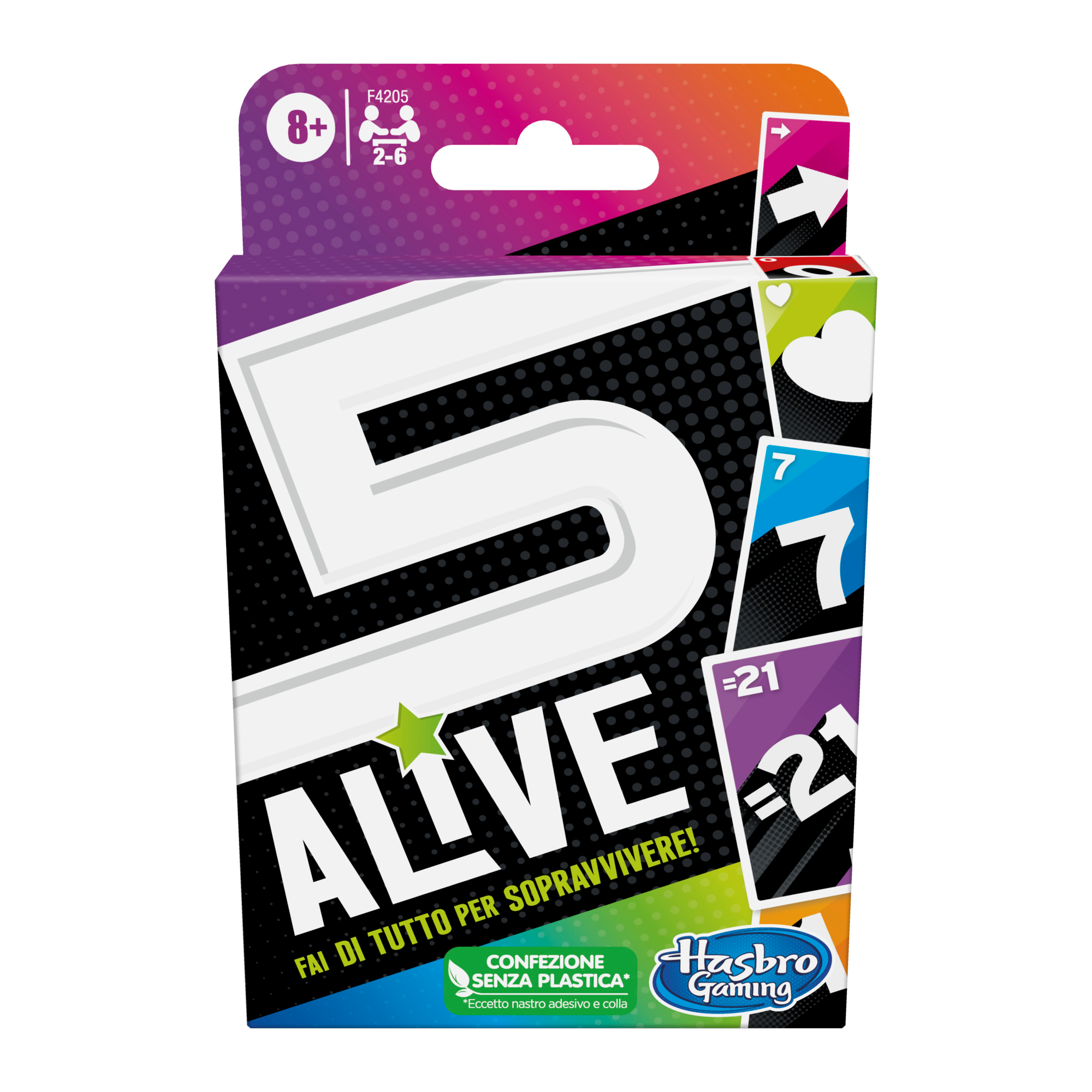5 alive, gioco di carte veloce per famiglie, dagli 8 anni in su, per 2-6 giocatori - HASBRO GAMING