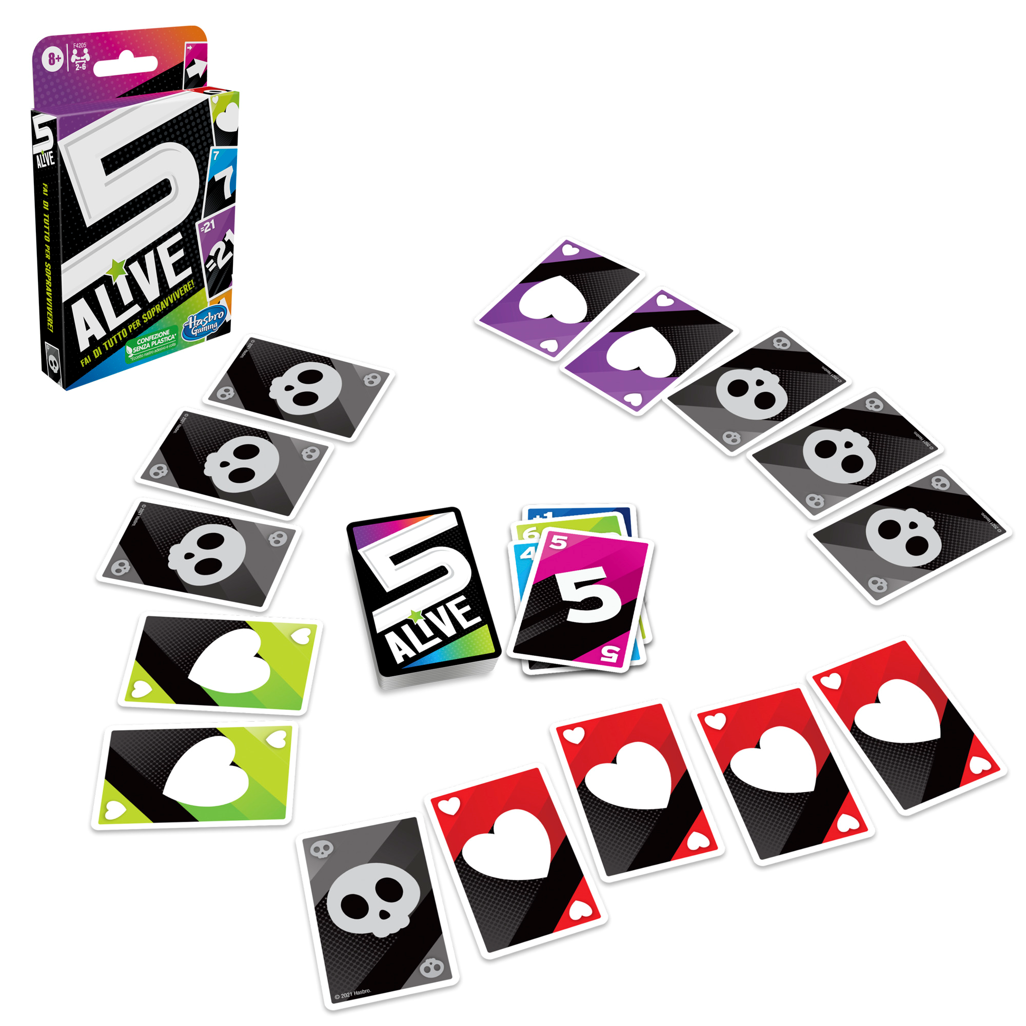 5 alive, gioco di carte veloce per famiglie, dagli 8 anni in su, per 2-6 giocatori - HASBRO GAMING