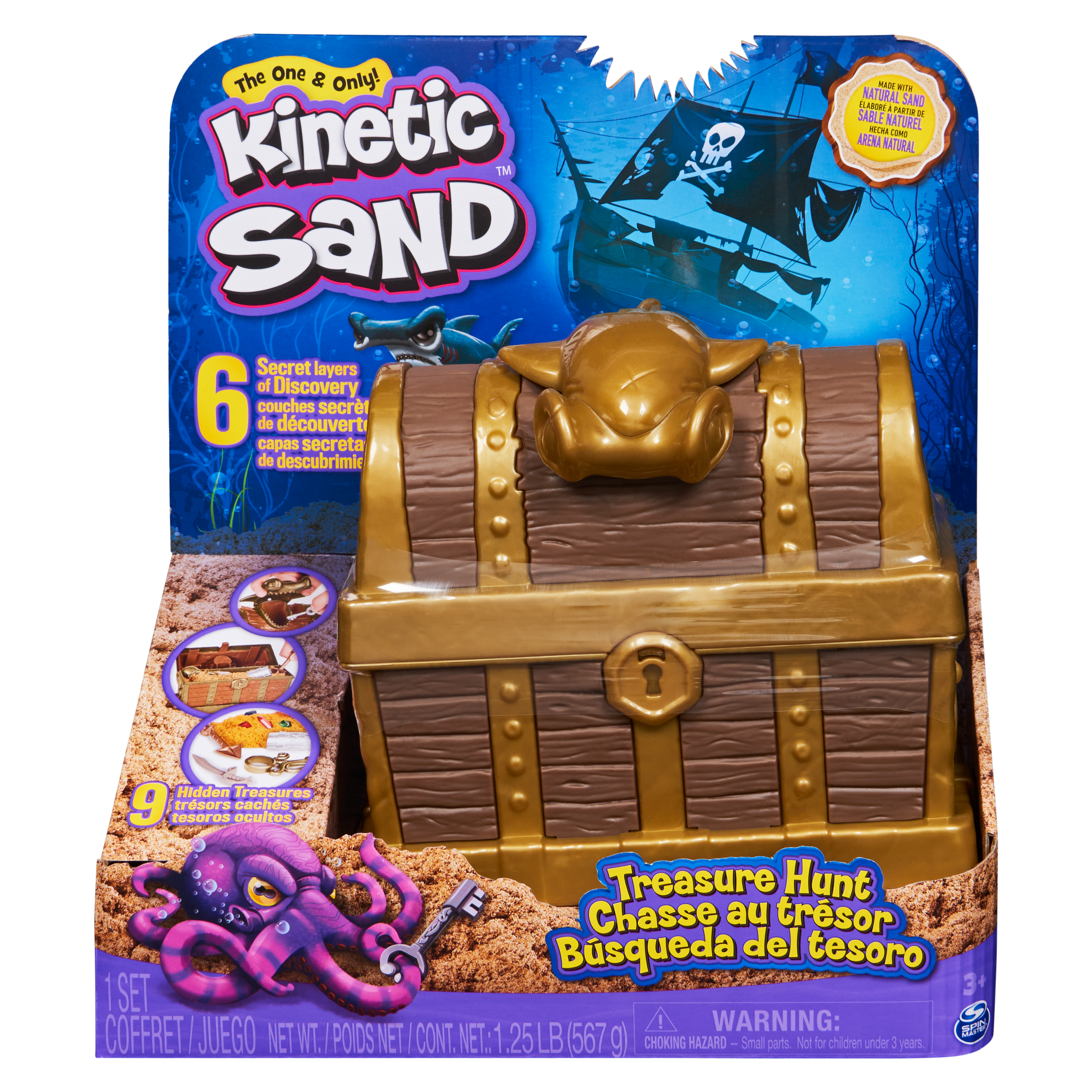  kinetic sand, set di gioco caccia al tesoro con 9 sorprese - KINETIC SAND